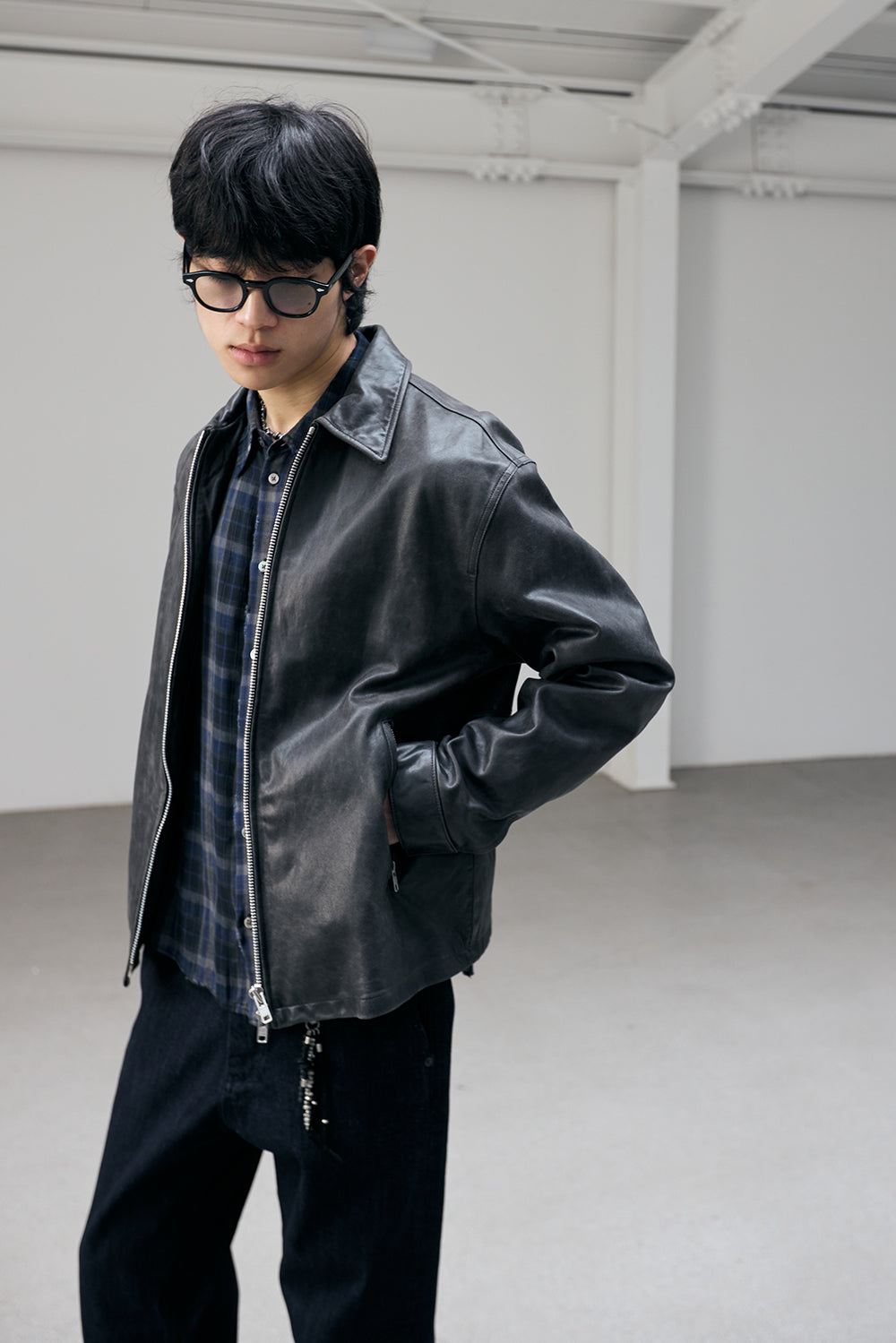 VTG Leather Blouson Charcoal