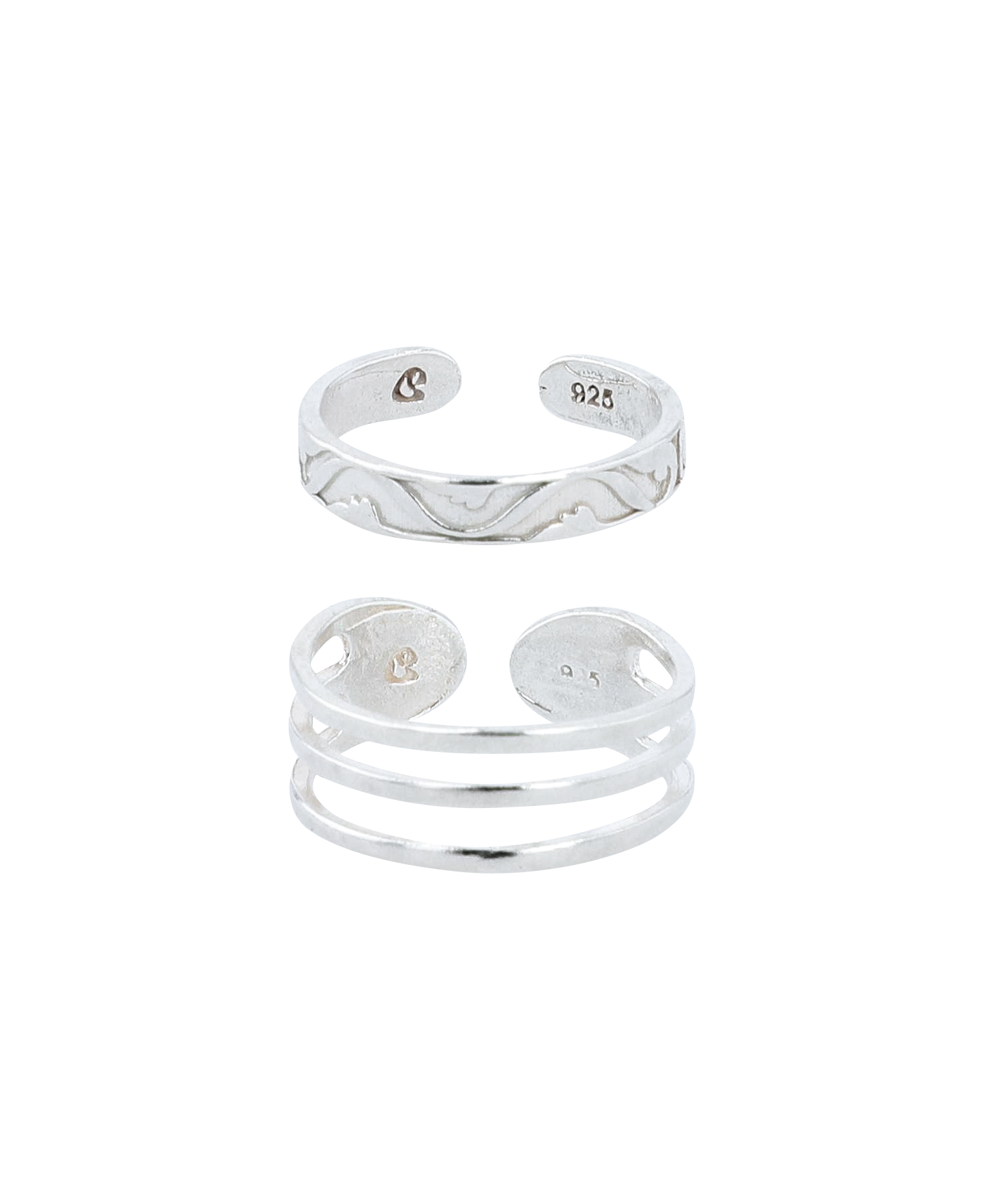 SILVER TOE RING SET SILVER