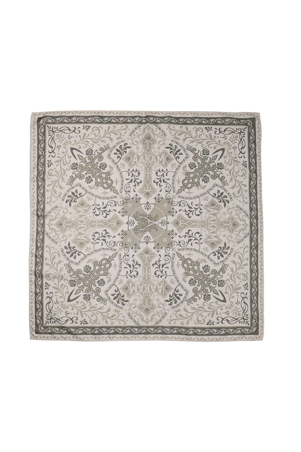 Cross Printed Scarf (Beige)