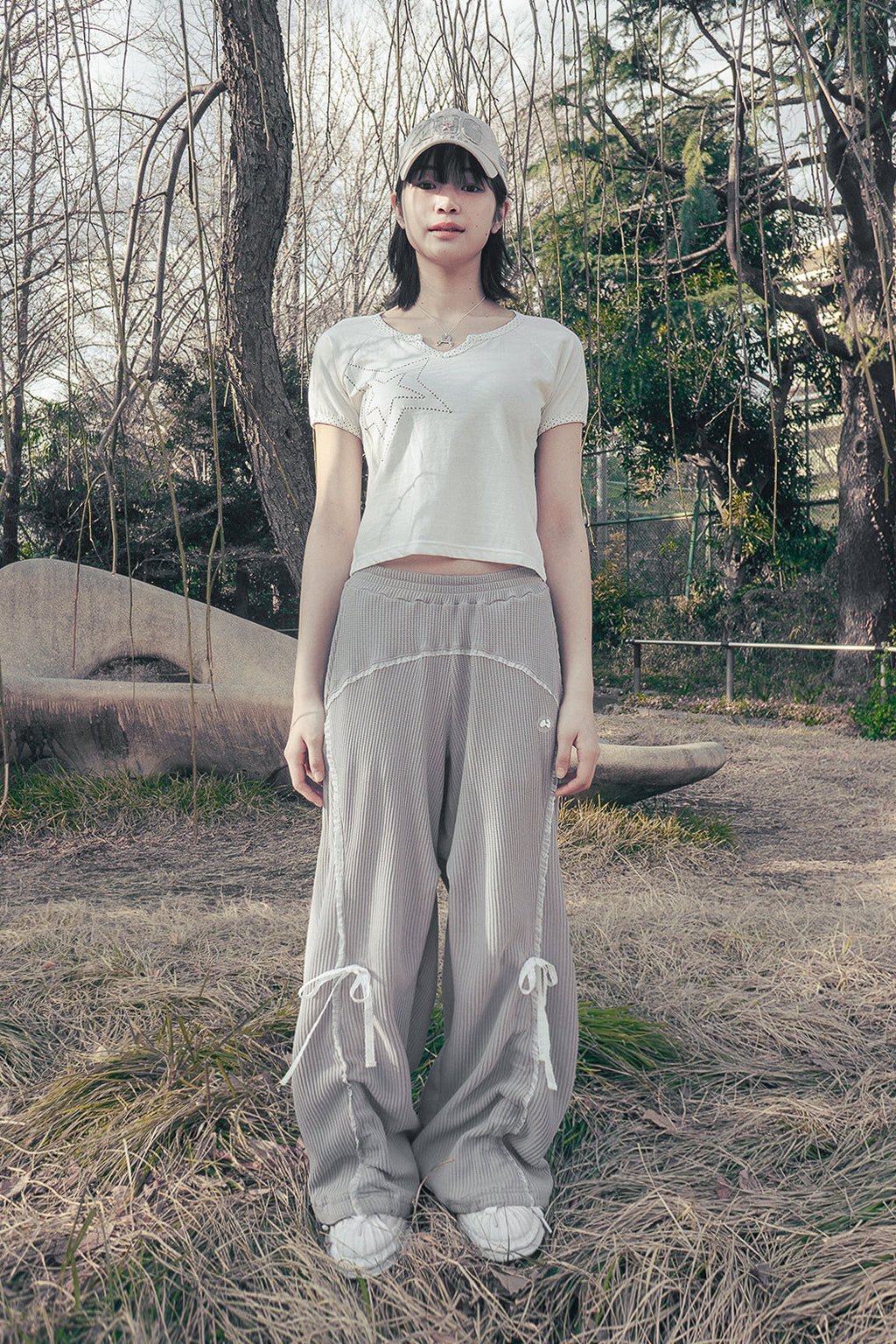 Star stitched top (White)