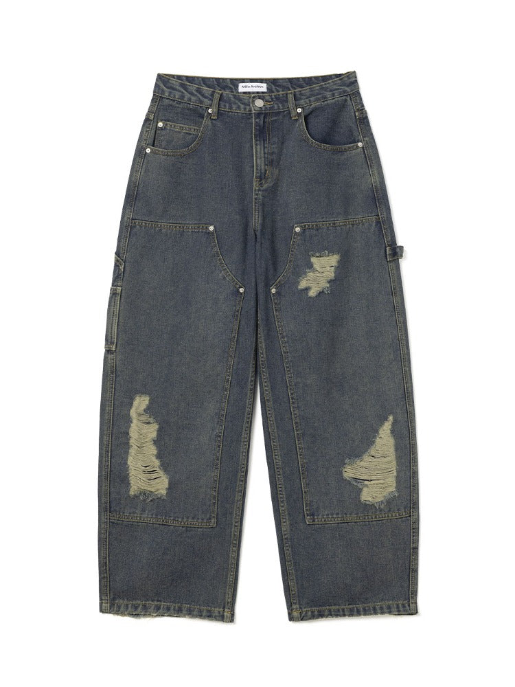 Damage Carpenter Pants Vintage Blue
