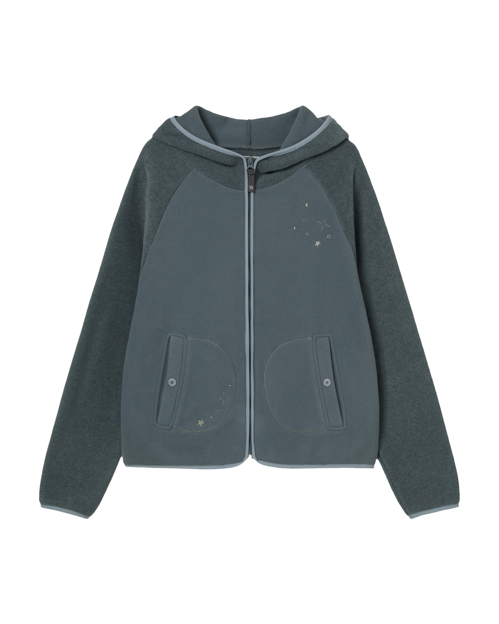 STELLA FLEECE ZIP UP HOODIE BLUE