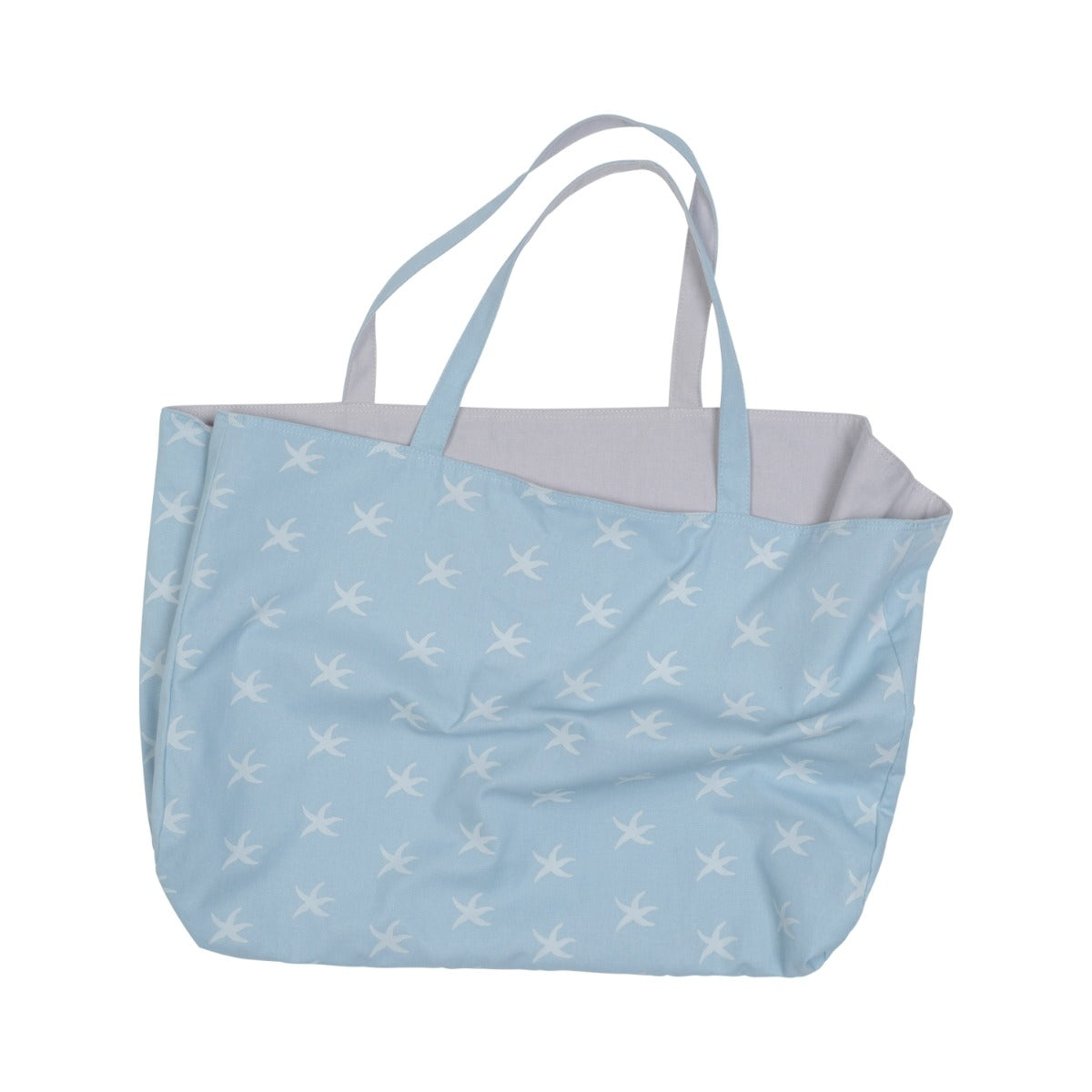 TCM starfish reversible tote bag (sky blue/grey)