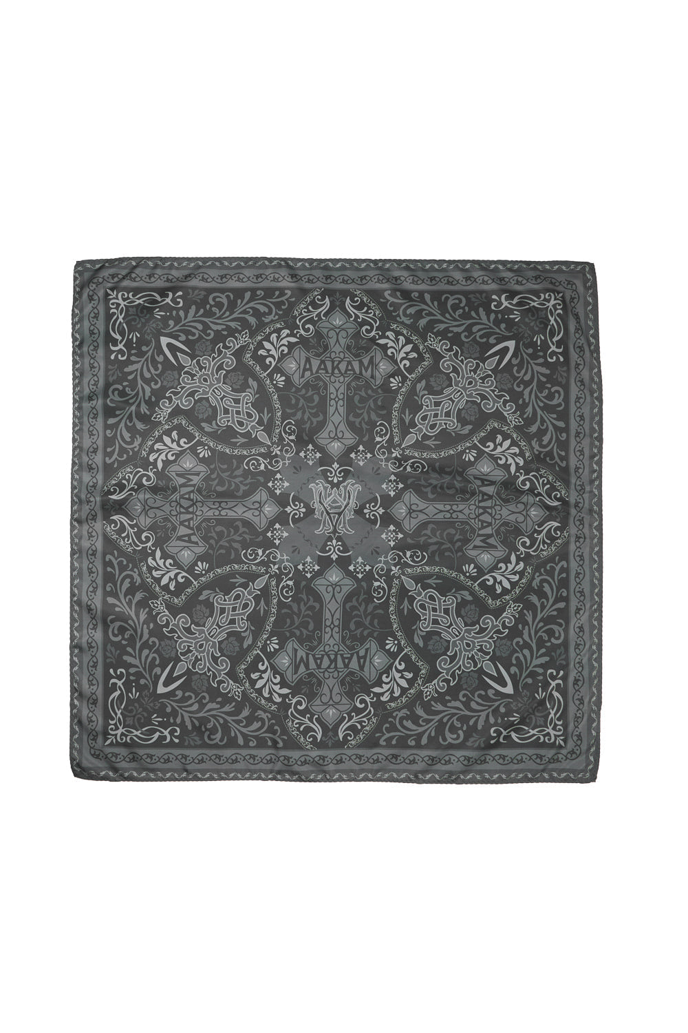 Cross Printed Scarf (Dark Gray)