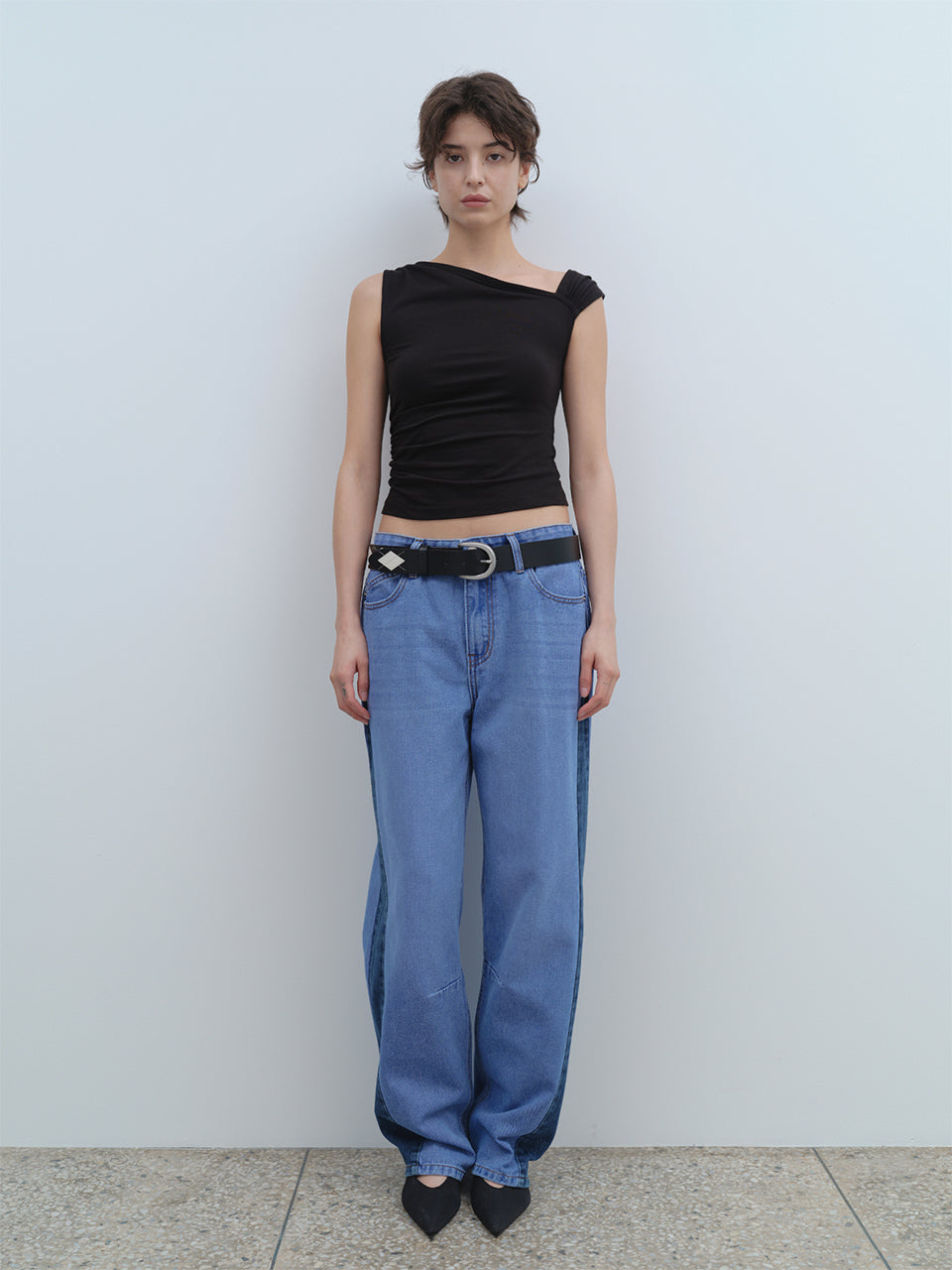Washed Relaxed Balloon Jeans Blue
