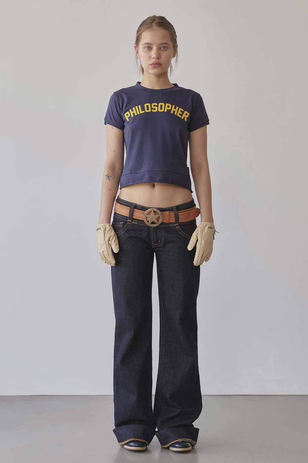 Philosopher Baby Tee Navy