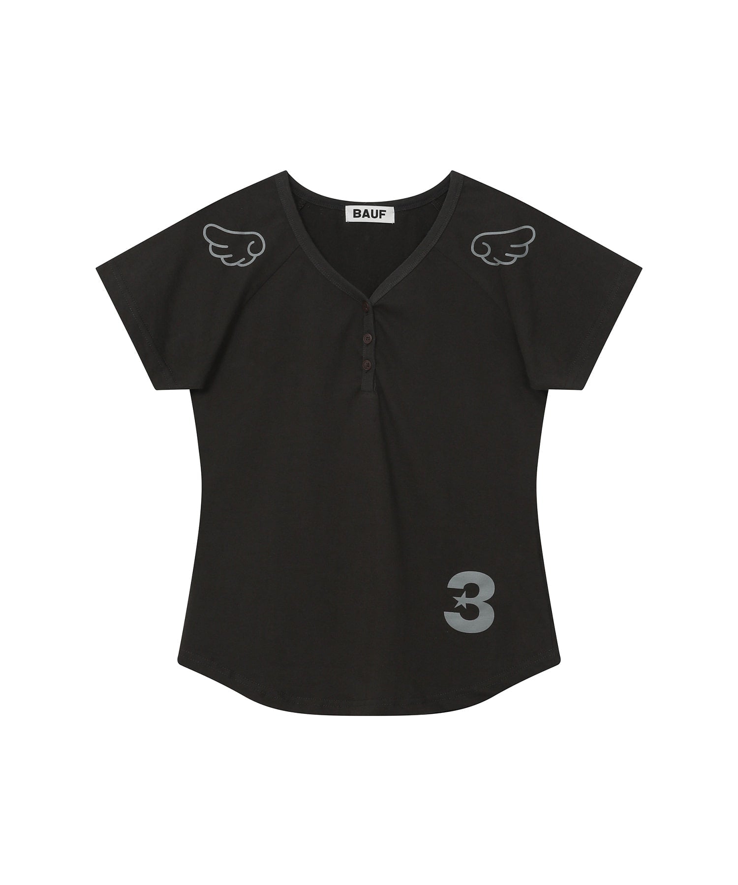 3 button Angel Slim Fit T-shirt Charcoal