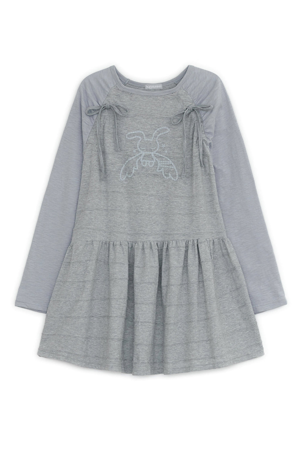 Angel patched raglan dress (Gray)