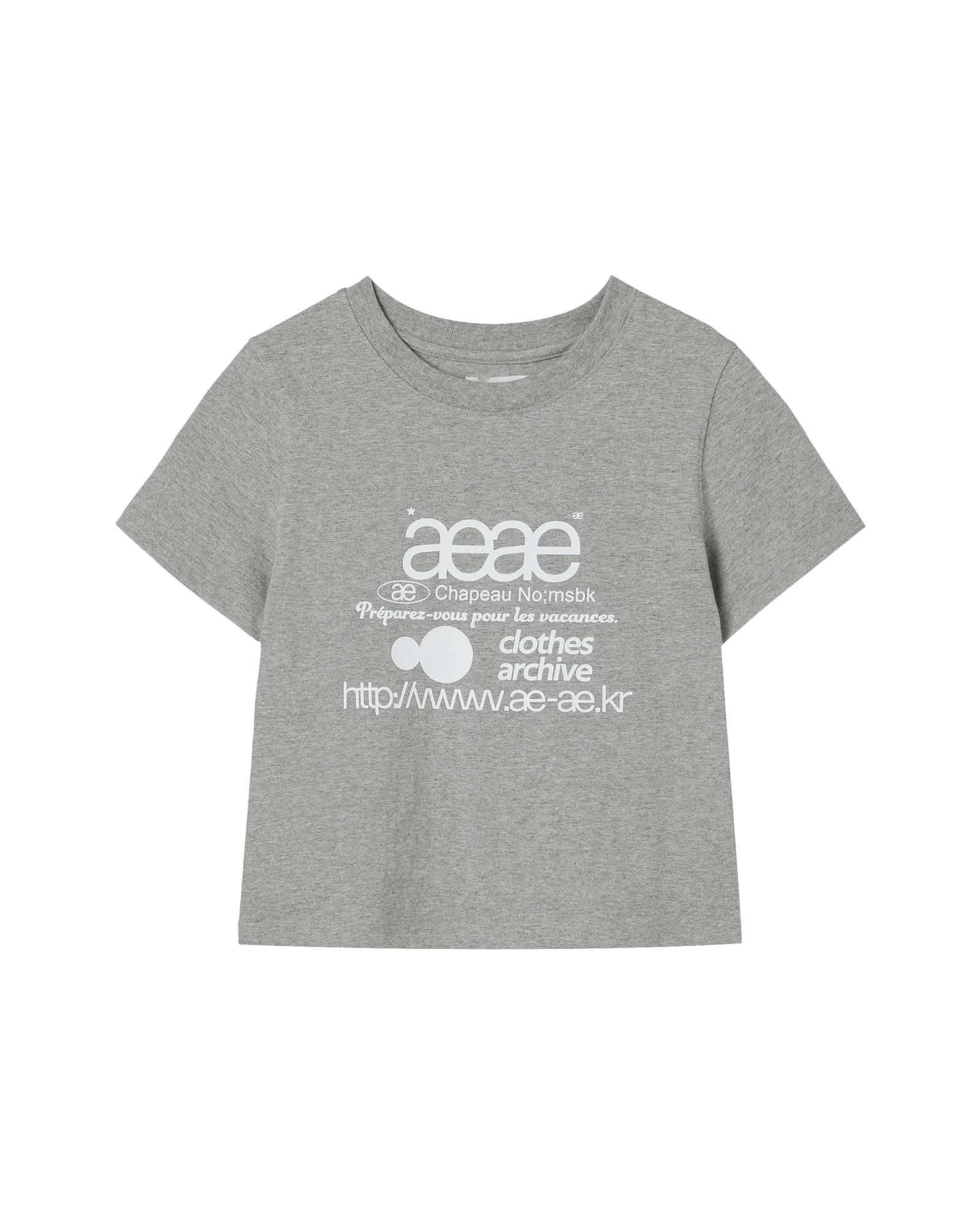 WEB LOGO CROP T-SHIRTS MELANGE GREY