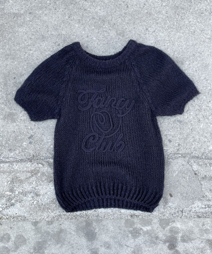 EMBROIDERED NET REGLAN KNIT (NAVY)