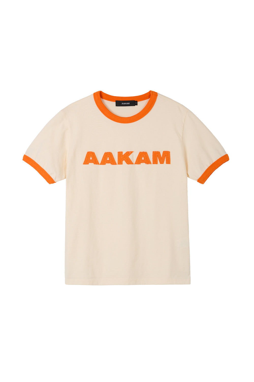 Logo Patch Ringer Top (Ivory-Orange)