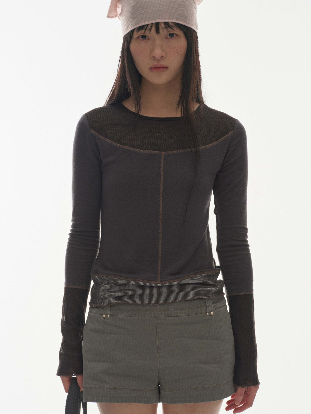 NET STITCH LONGSLEEVES BLACK