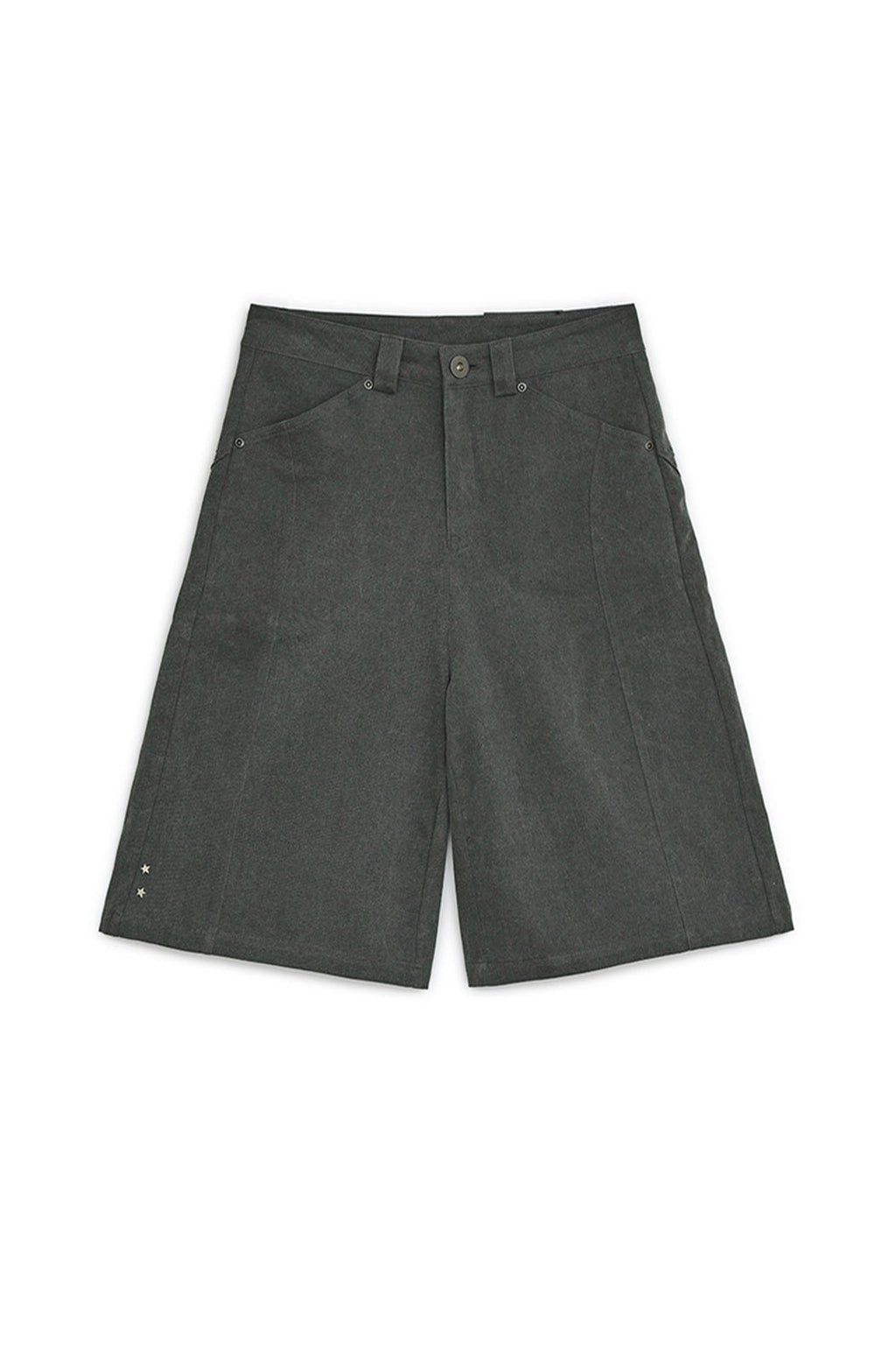 Angel wing bermuda pants (Charcoal)