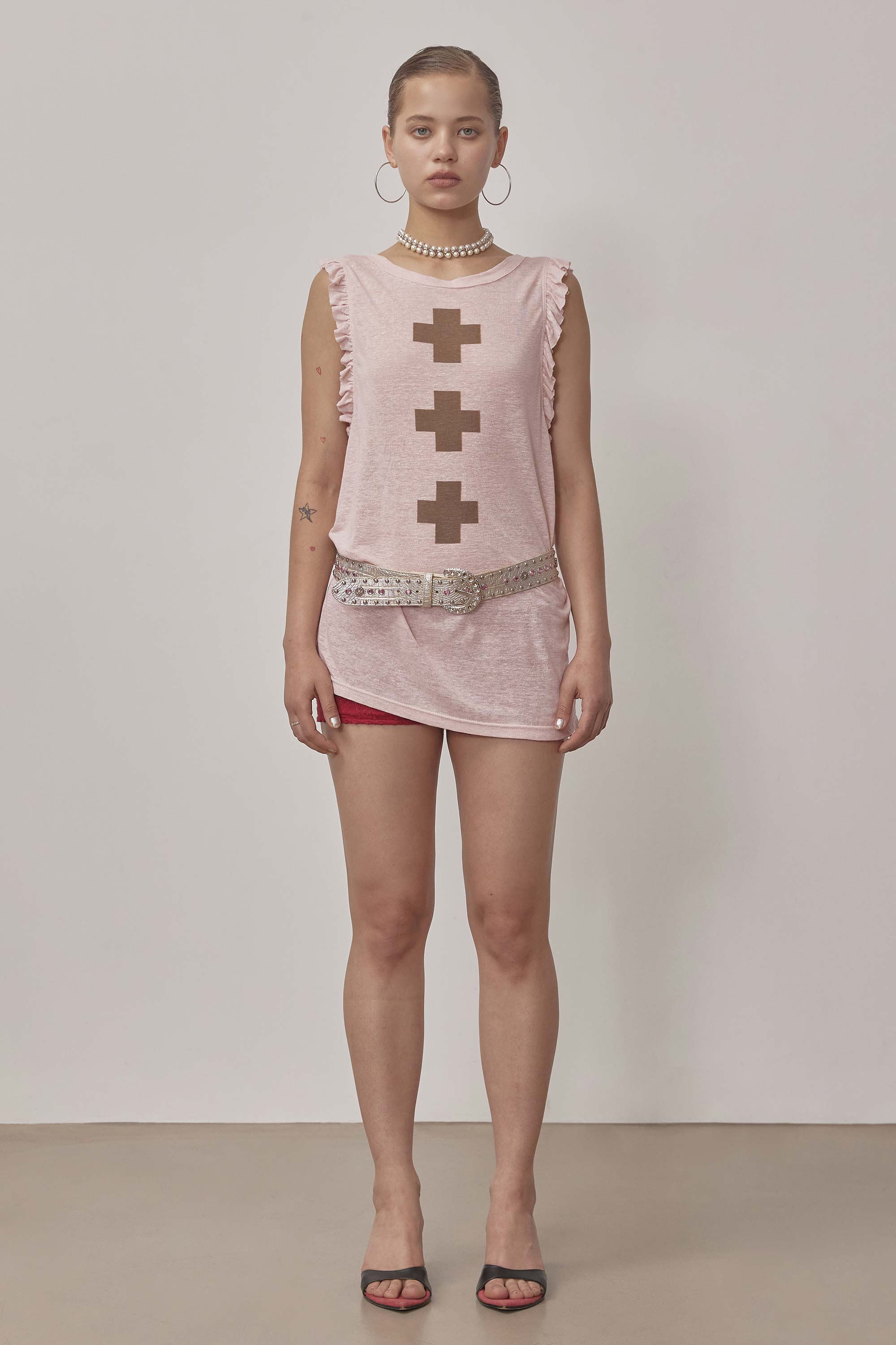 Emergency Muscle Tank Top Pale Pink