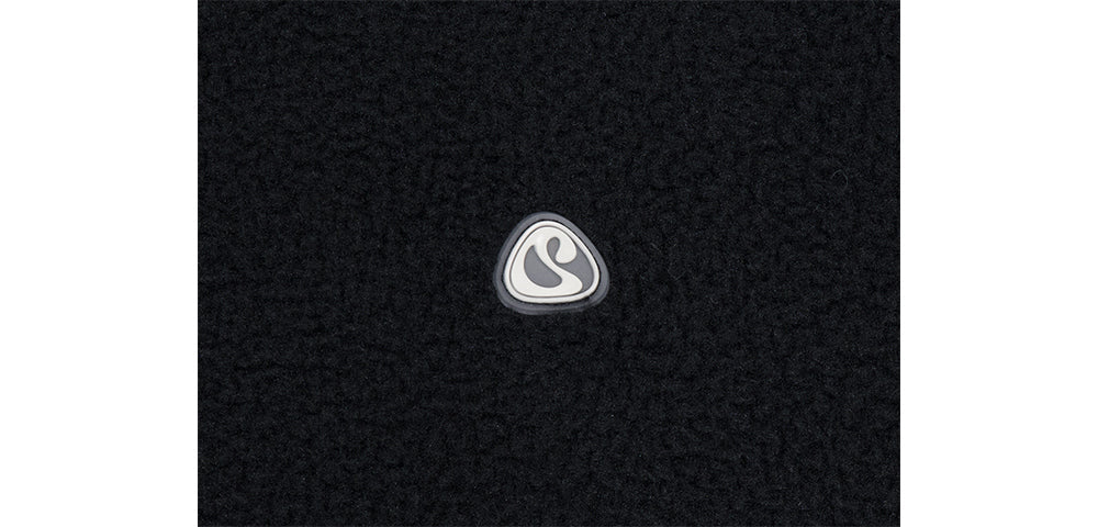 ROUND COLLAR FLEECE JACKET BLACK