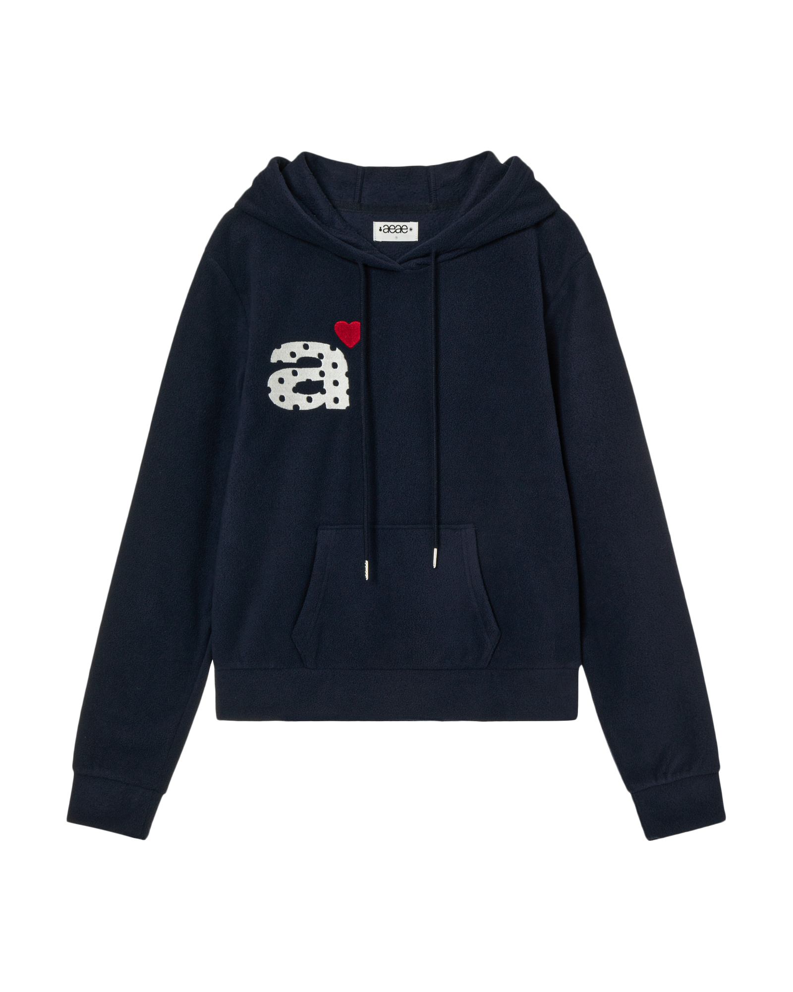 DOT SMALL LETTER FLEECE HOODIE NAVY