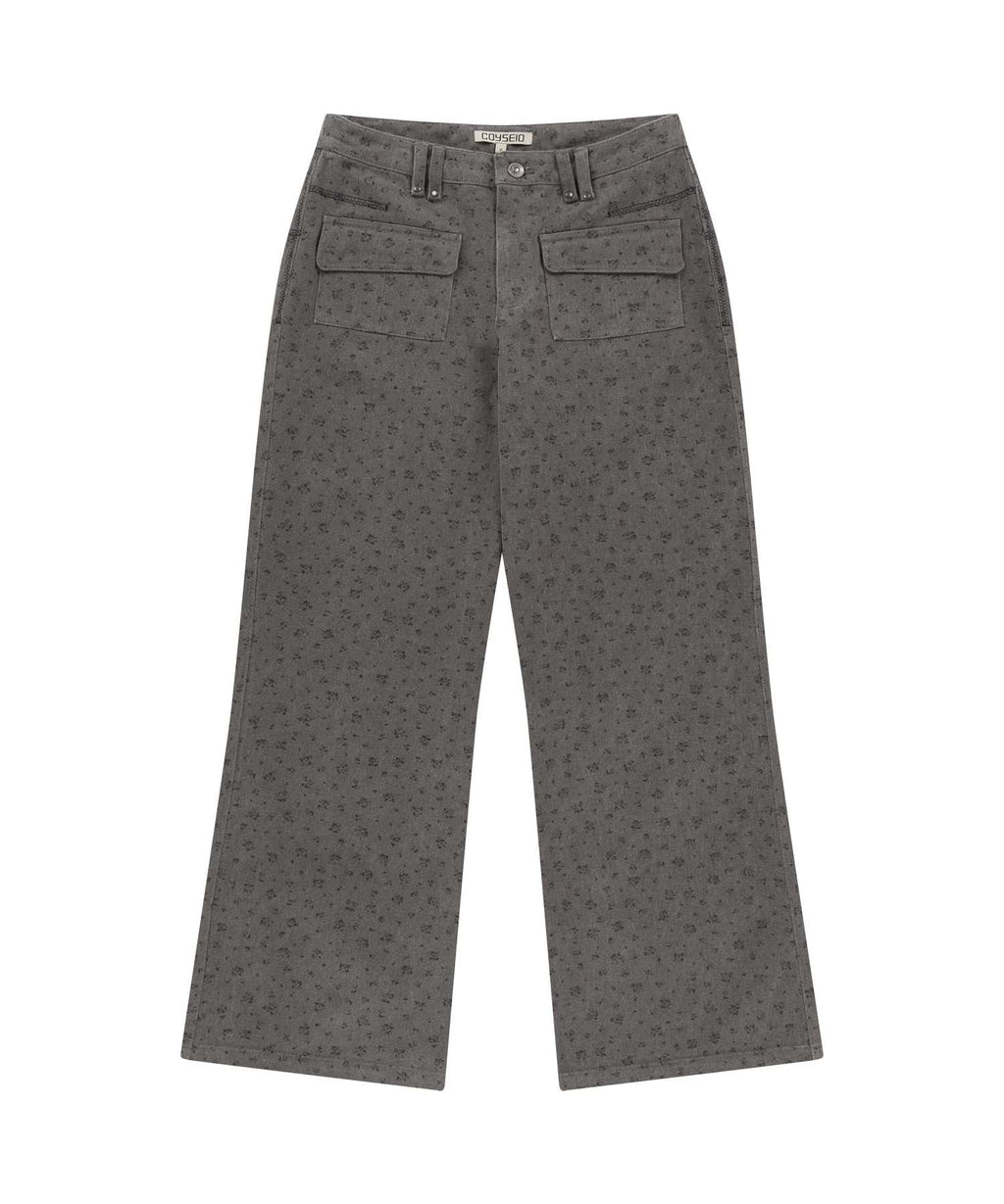 FLOWER PATTERN PANTS NAVY