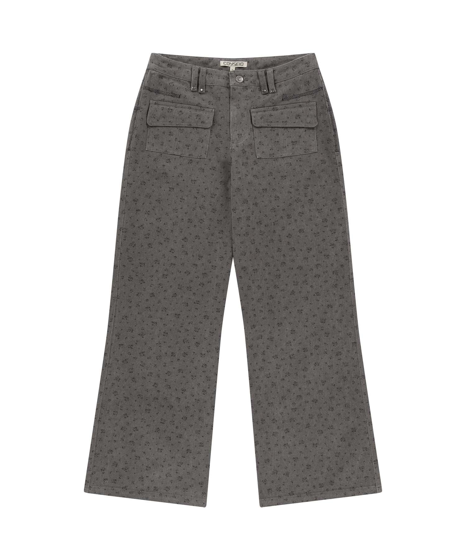 FLOWER PATTERN PANTS NAVY