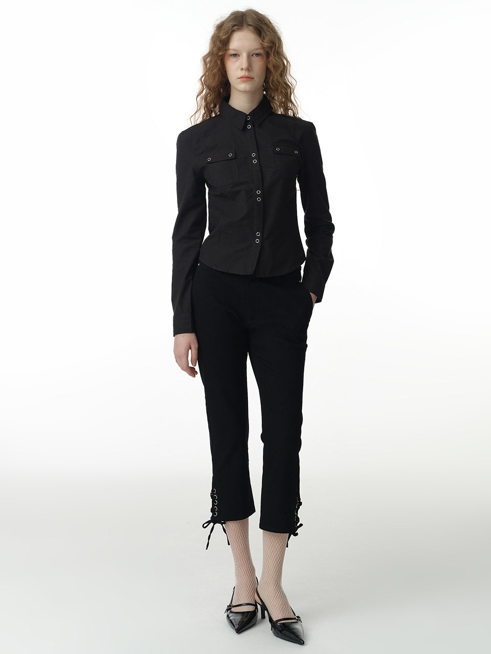 Corset Capri Pants Black