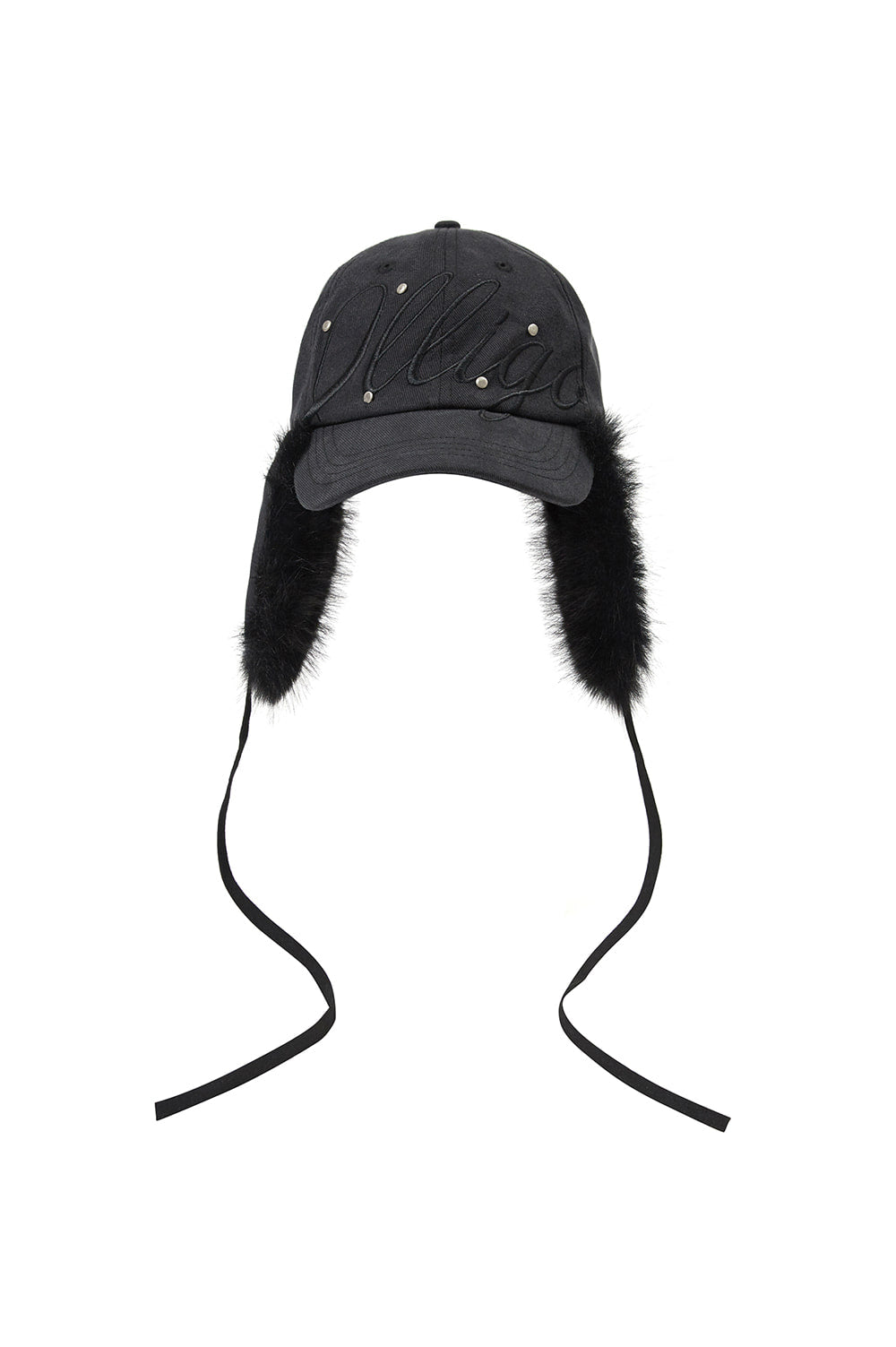 Fluffy Earflap Cap Black