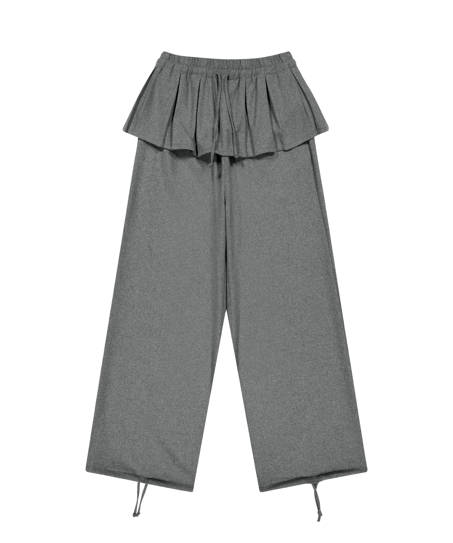 PLEATS OVER WOOL PANTS GREY