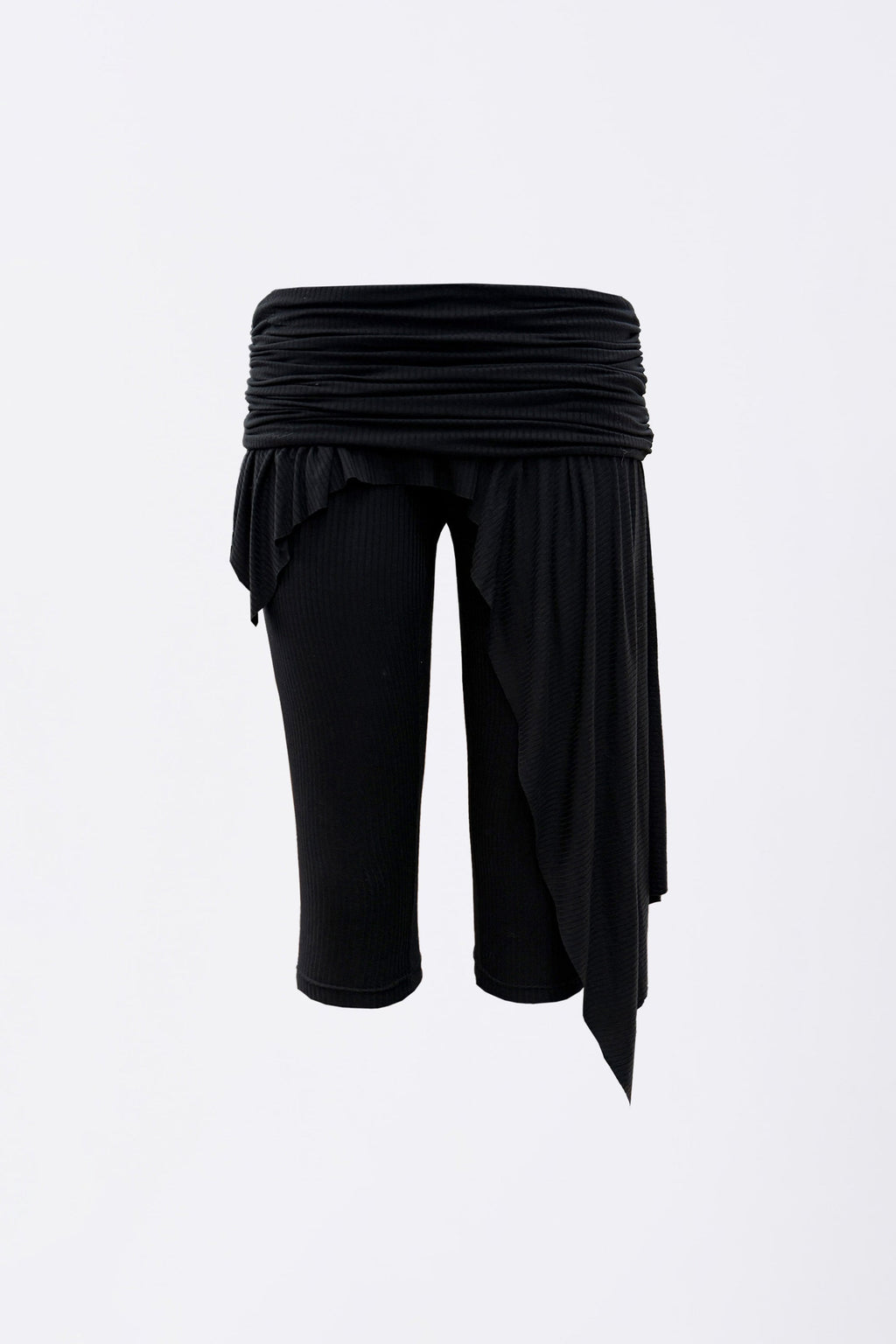 Asymmetric Skirt Leggings Black