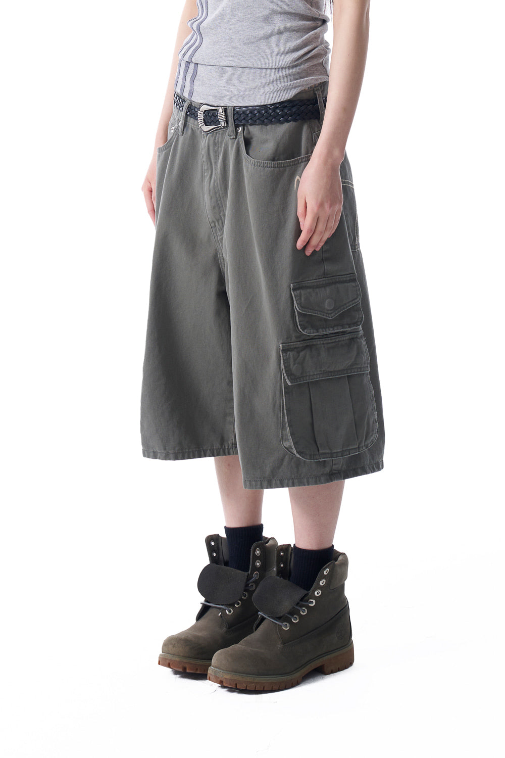 Cotton Bermuda Cargo Pants (Khaki)