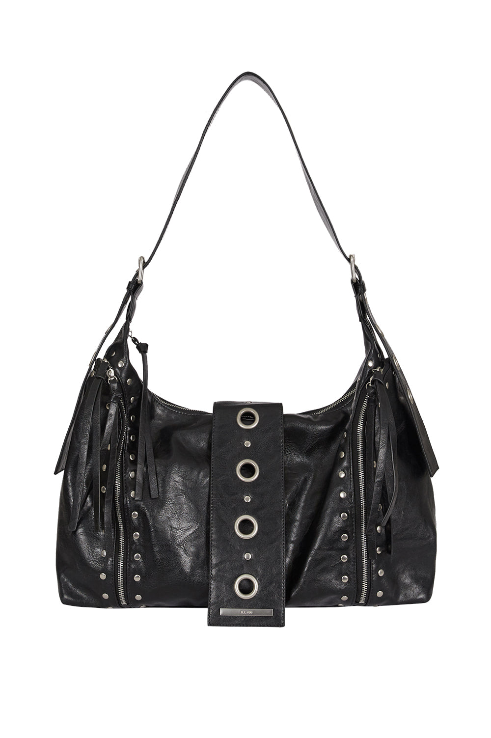 Leaf Eyelet Big Shoulder Back Black