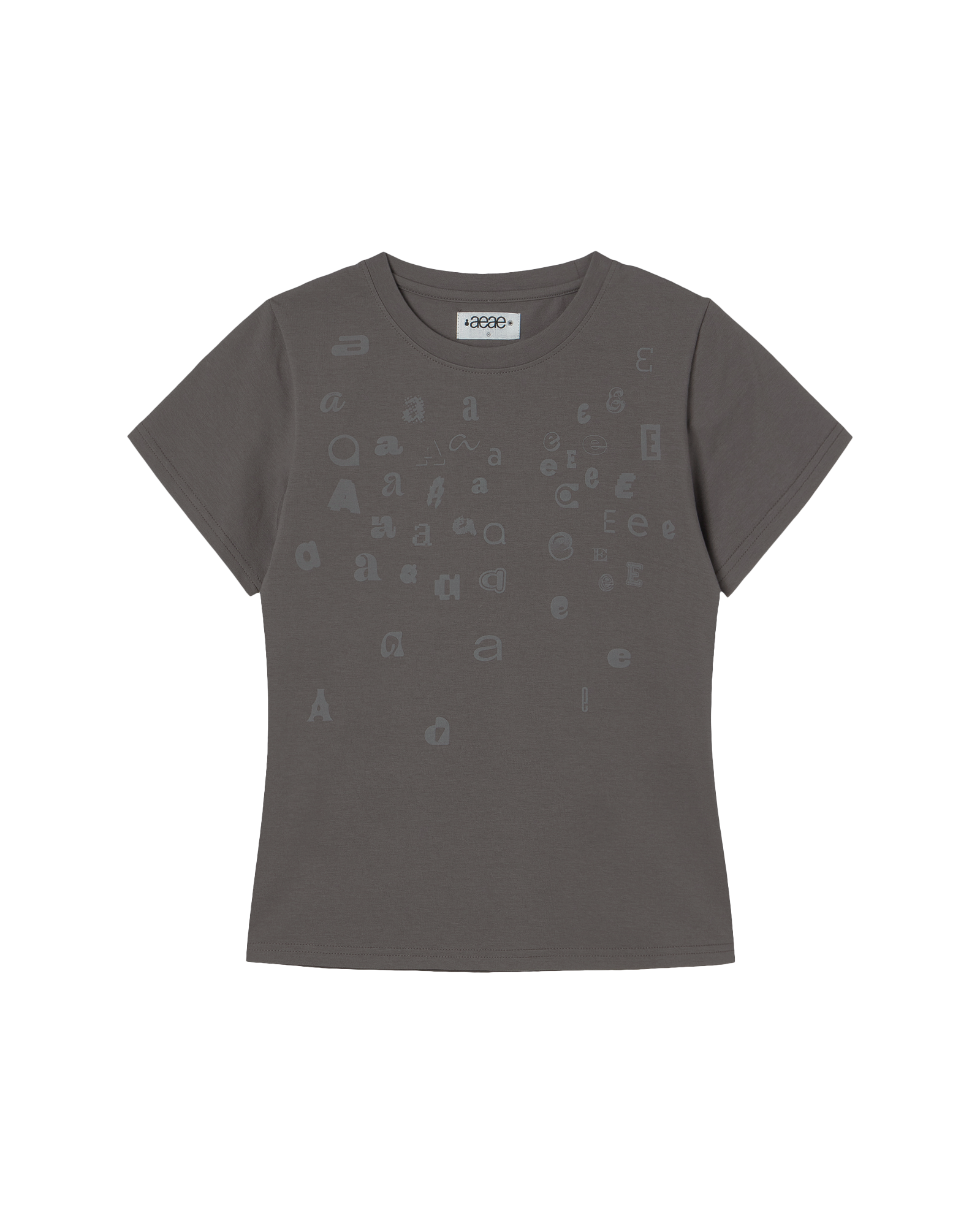 SCATTERED LETTER TEE CHARCOAL