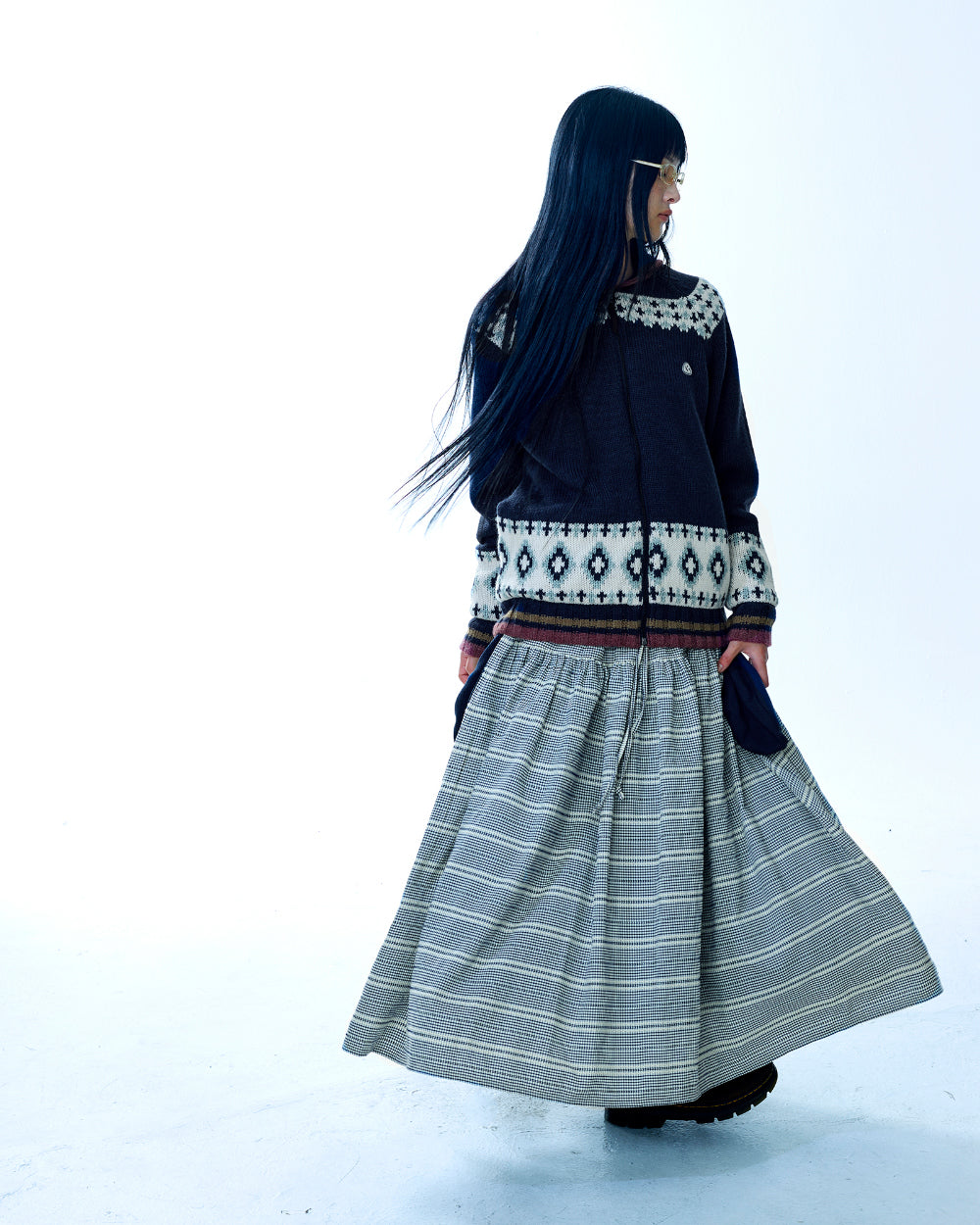 MOSSY COWICHAN KNIT JACKET NAVY