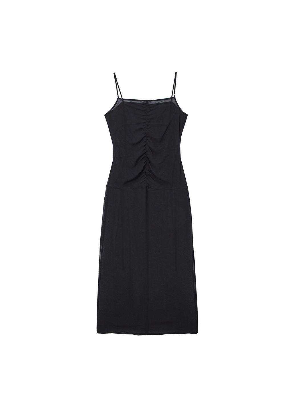 HOOK DETAIL CHIFFON DRESS_CHECKED / 2 Color