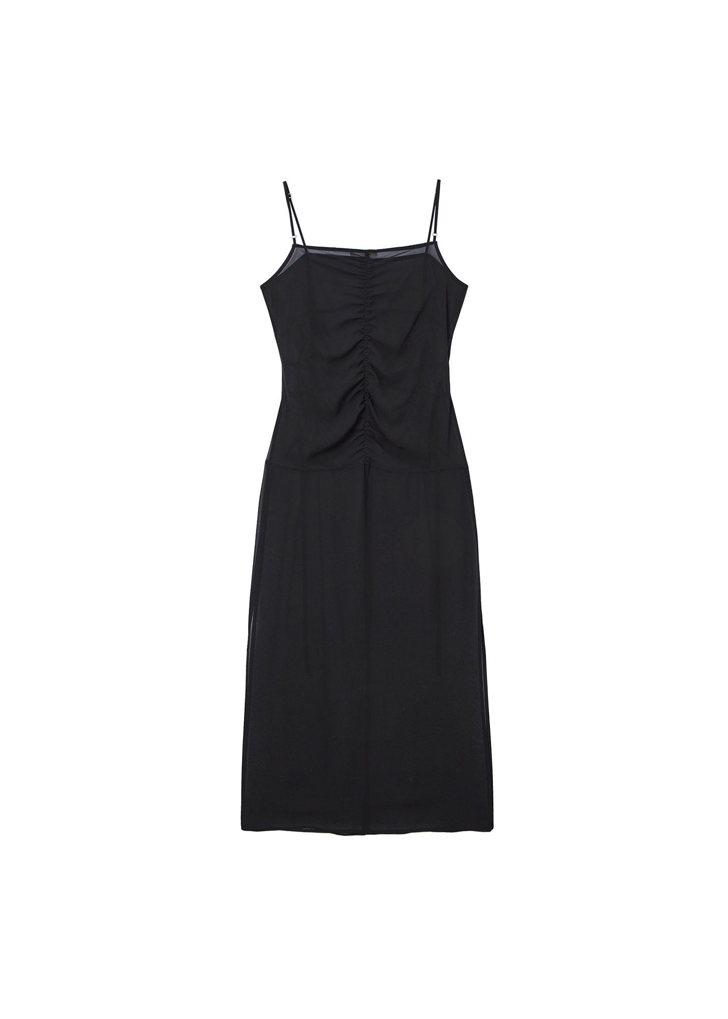 HOOK DETAIL CHIFFON DRESS_CHECKED / 2 Color