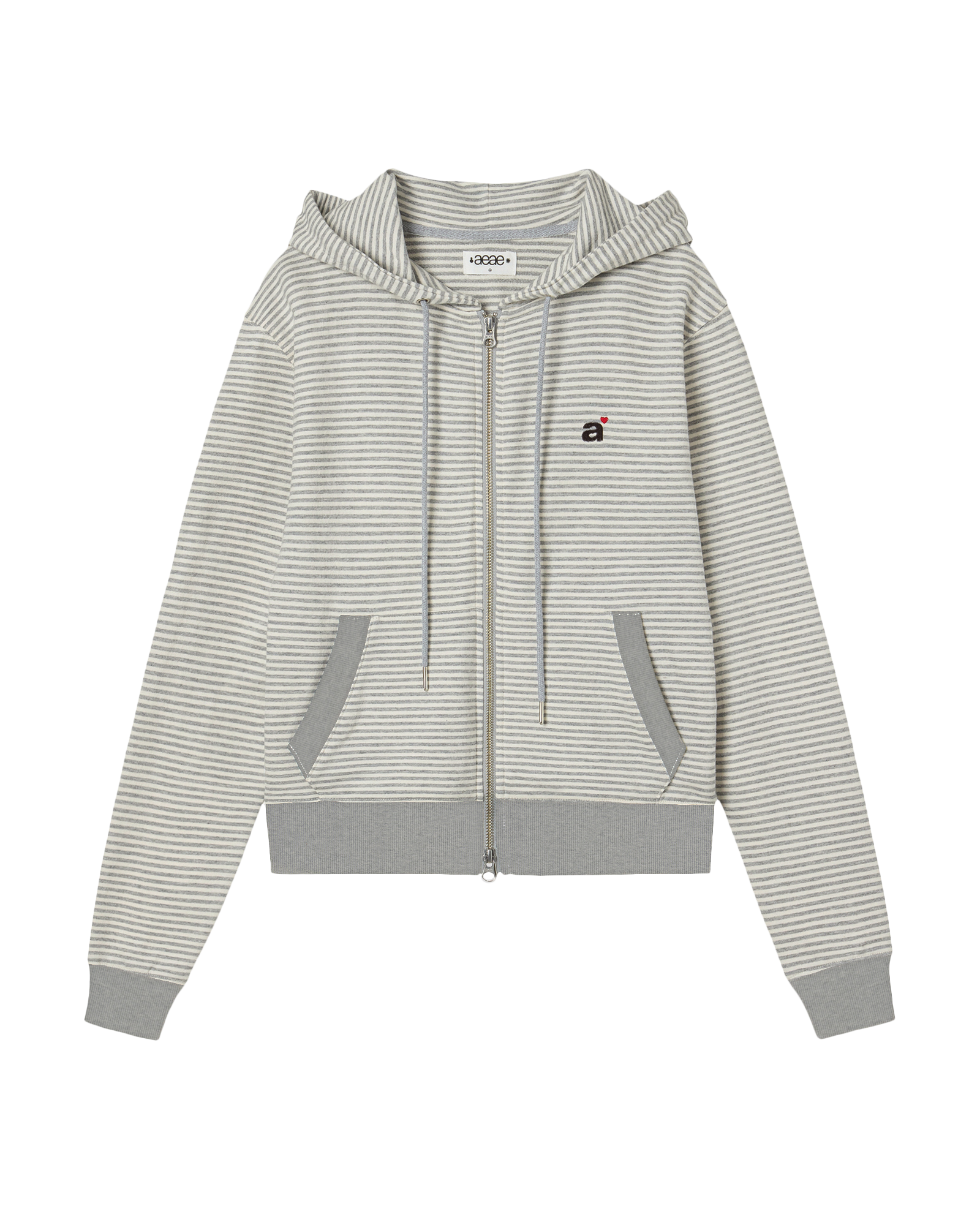 STRIPE SMALL LETTER HOOD ZIP UP / 3 COLOR