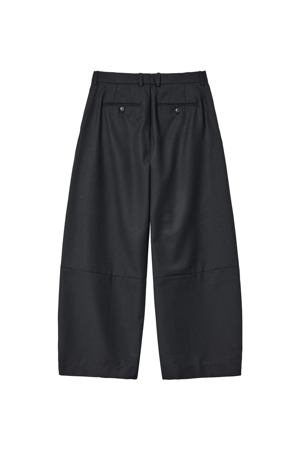 Wide Curve Trousers Wool Black