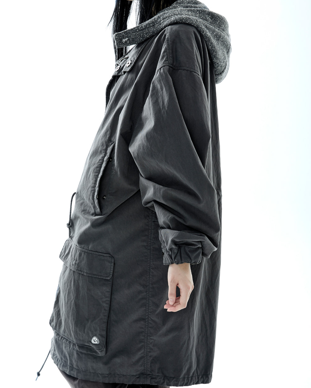 WASHED MILITARY JACKET CHARCOAL