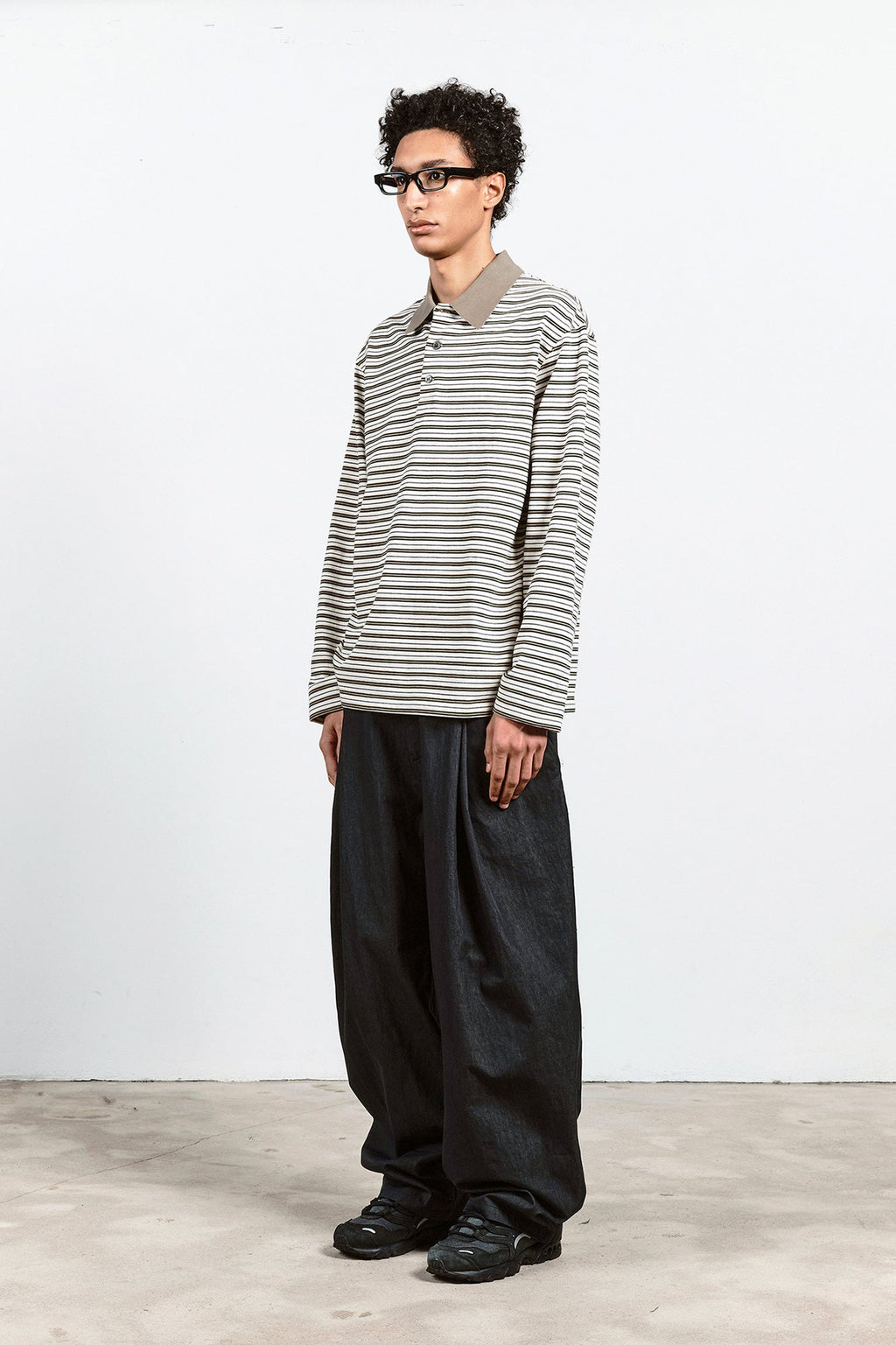 Banding Waist Double Pleated Trousers / 2 Color