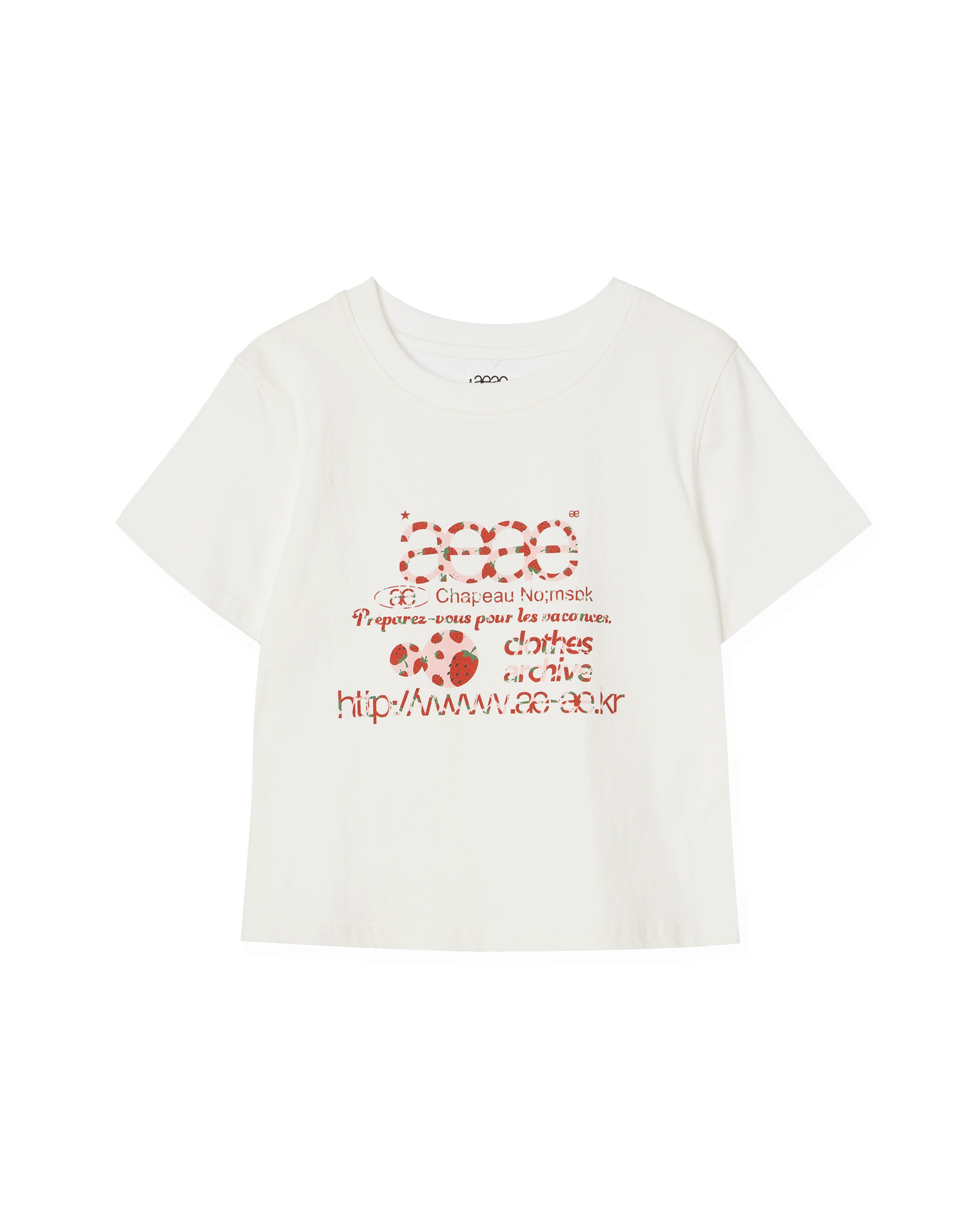 WEB LOGO CROP T-SHIRTS STRAWBERRY