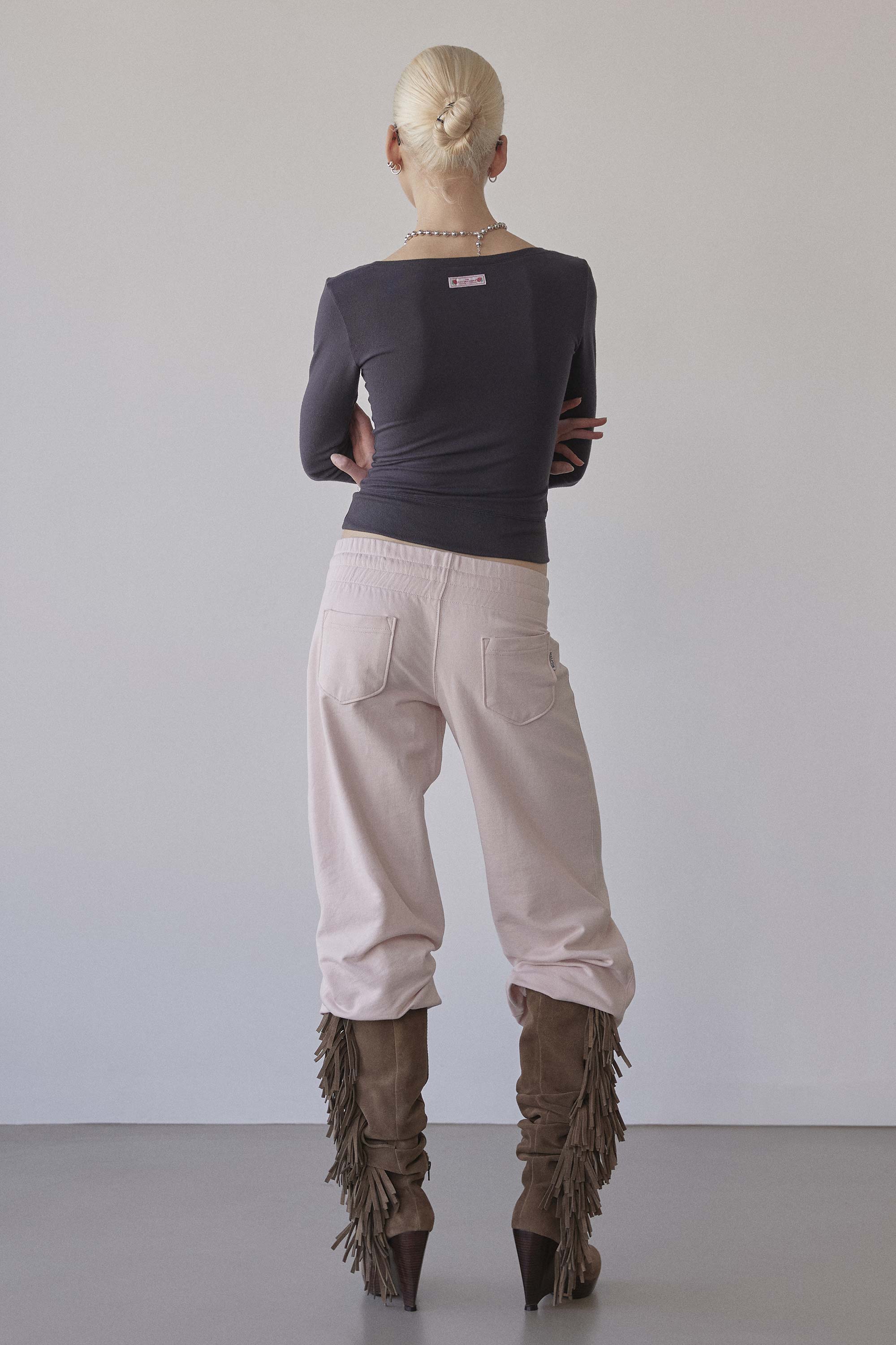 Cottage Button Henley Charcoal