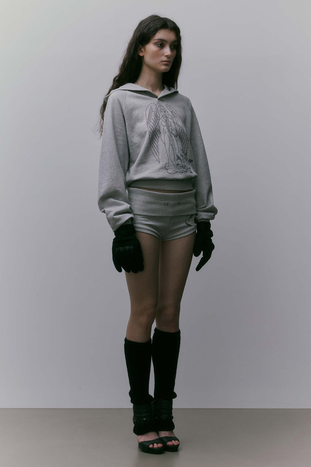 Sculptor X Ed Hardy Cherry Shorts Melange Gray