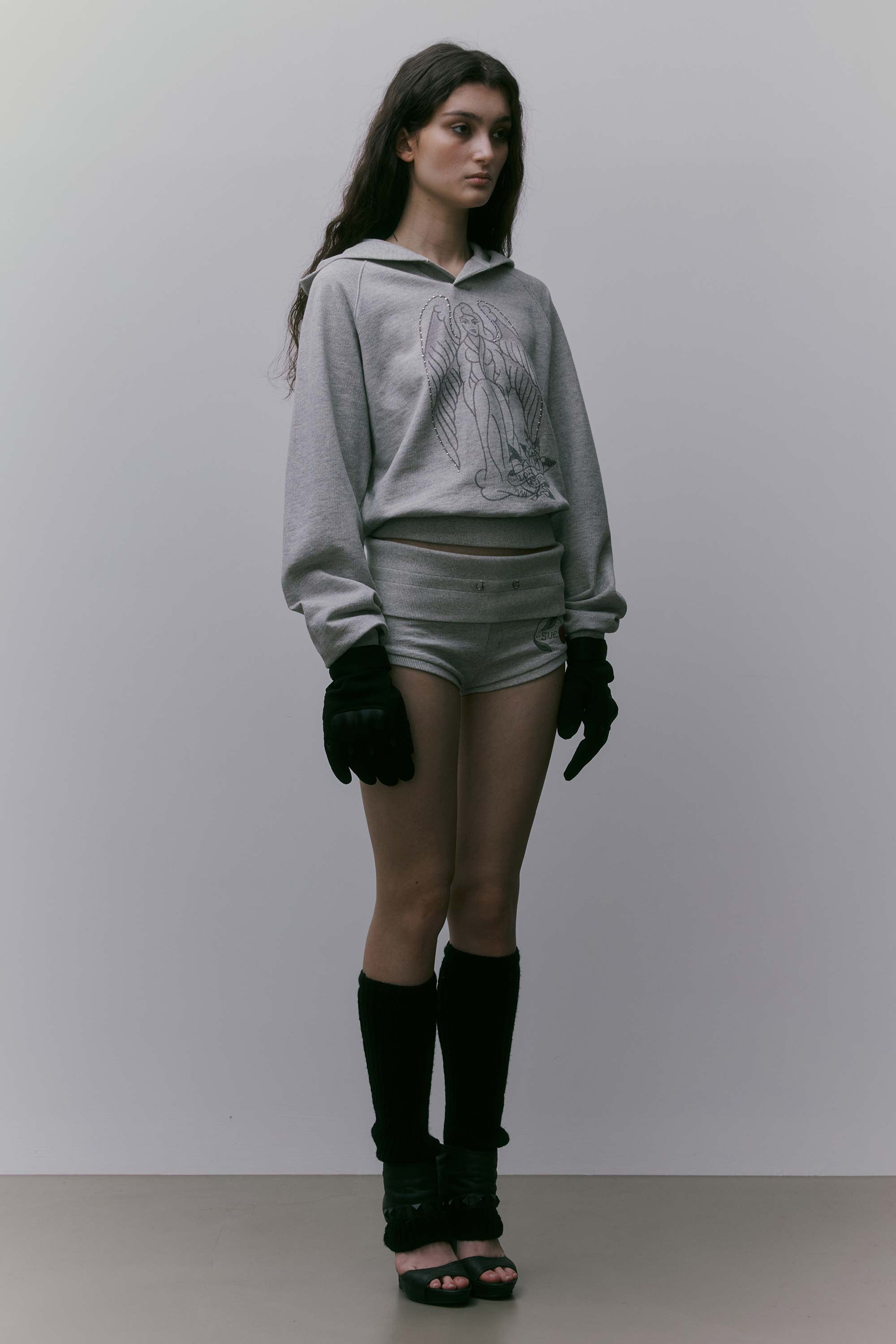 Sculptor X Ed Hardy Cherry Shorts Melange Gray