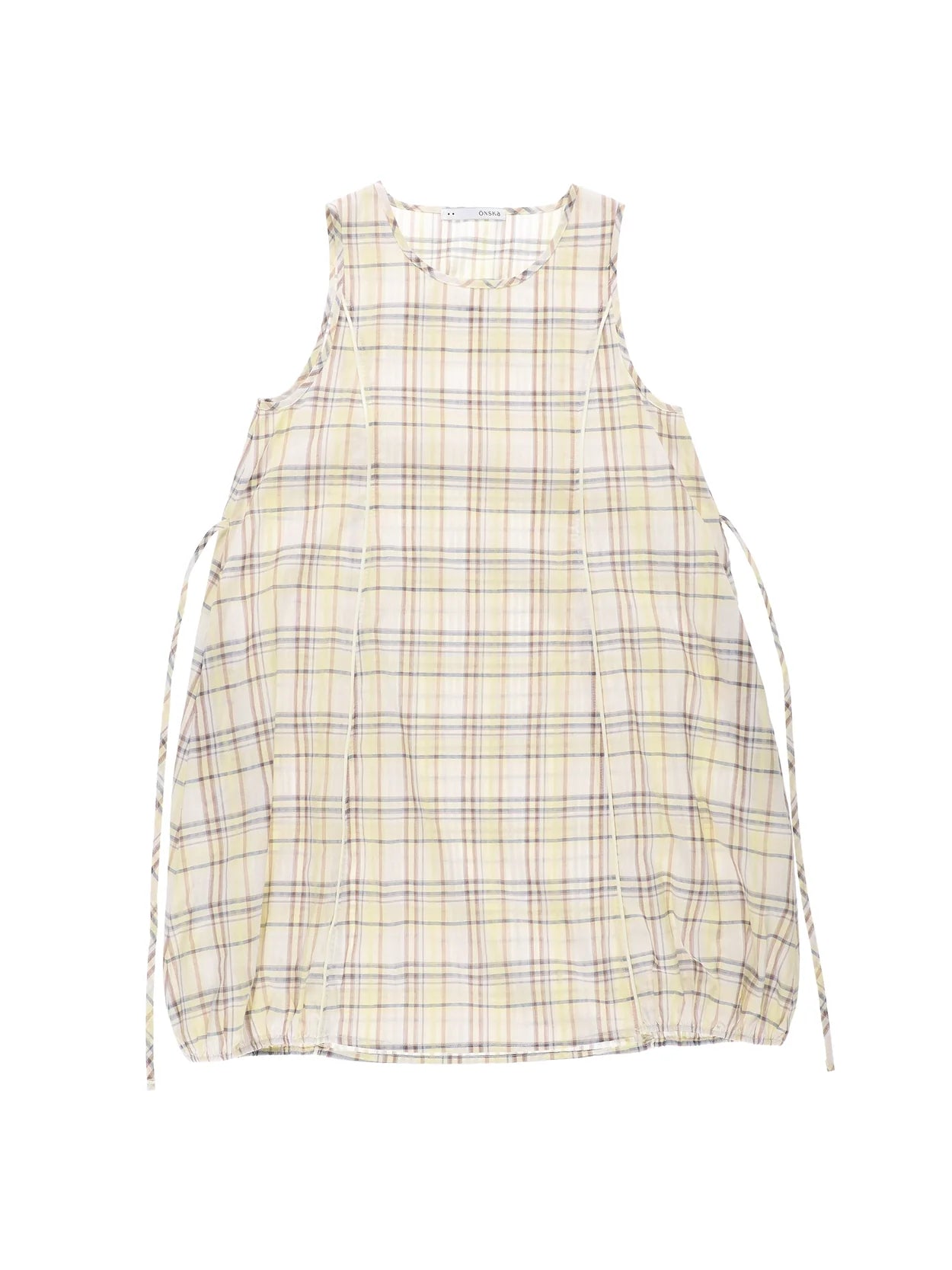 BALLOON CHECK DRESS (YELLOW)