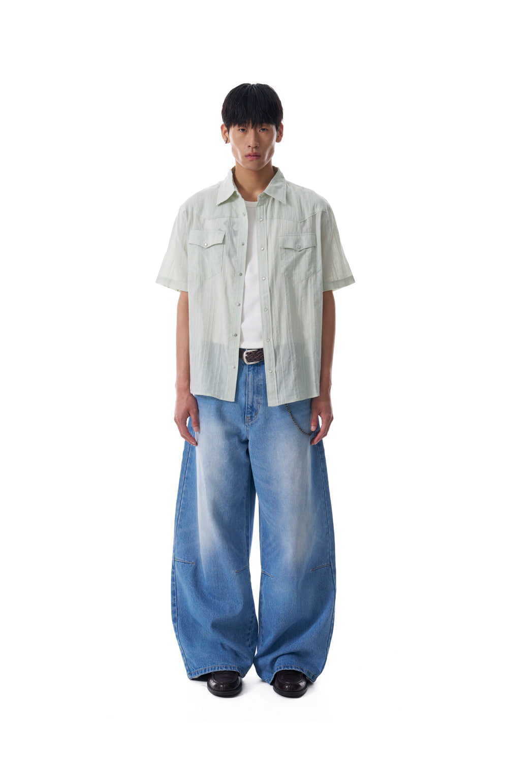 Patterned Western Half Shirts (Green)