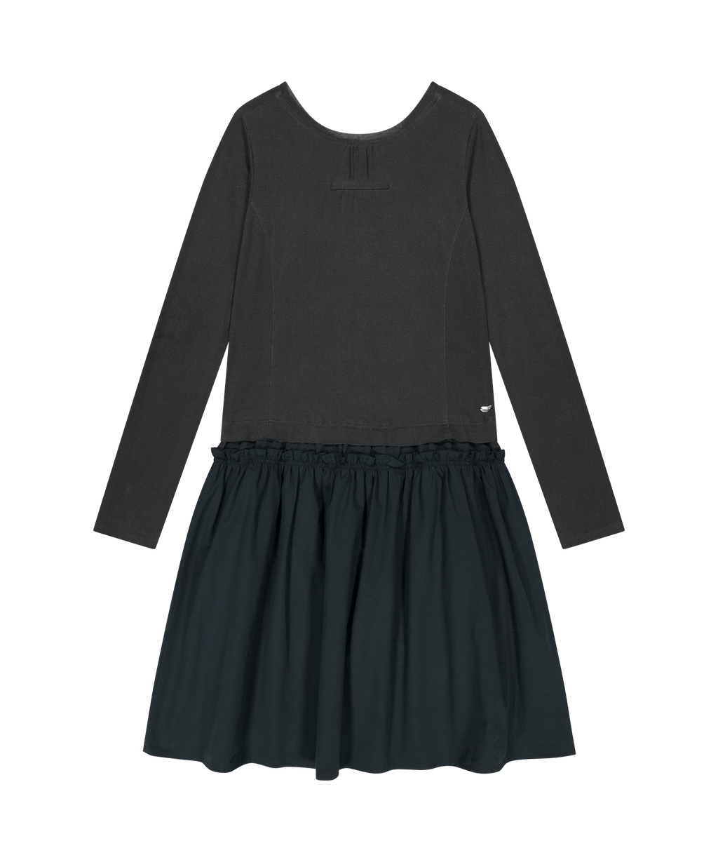 2WAY SHIRRING ONE PIECE BLUE CHARCOAL