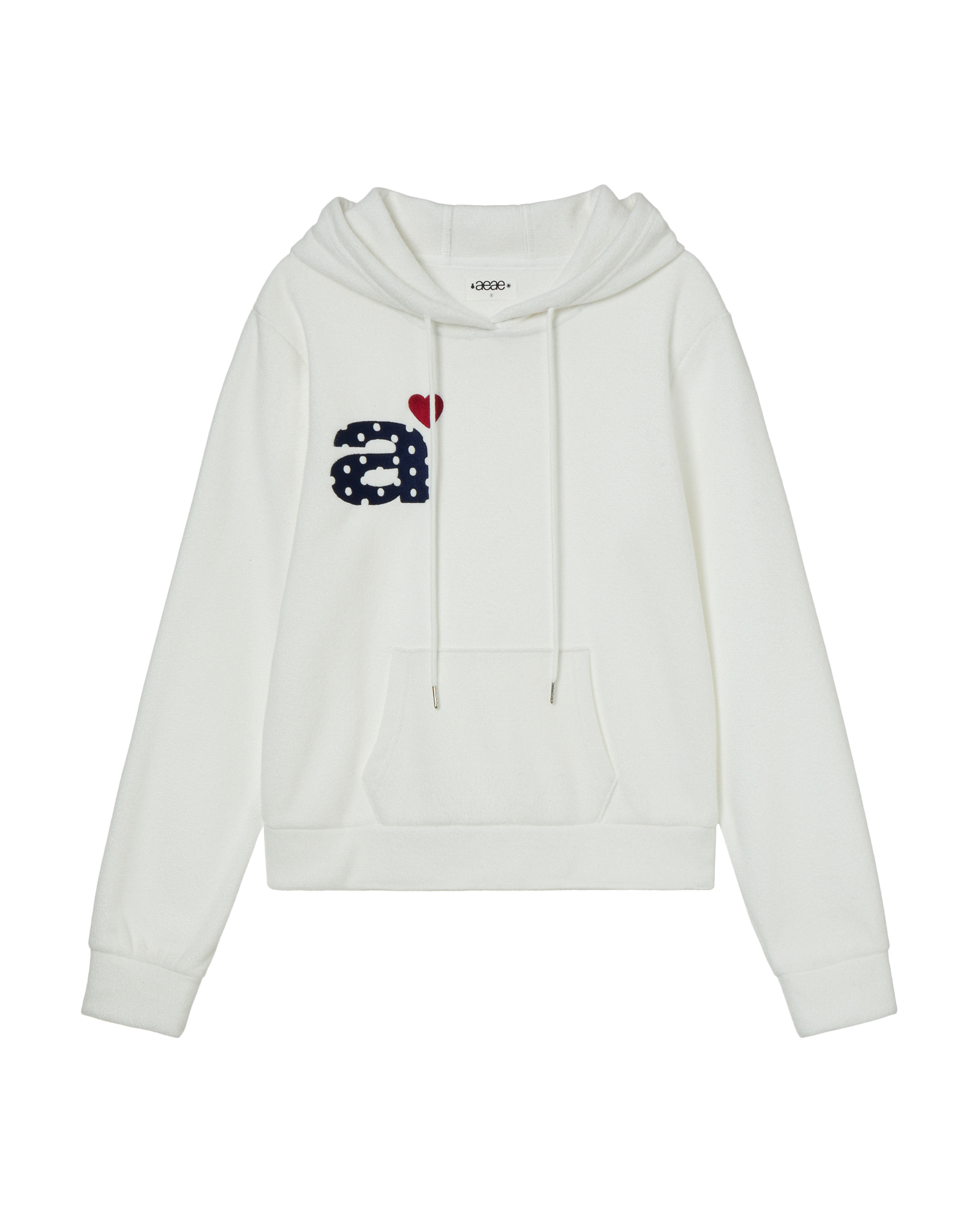 DOT SMALL LETTER FLEECE HOODIE WHITE