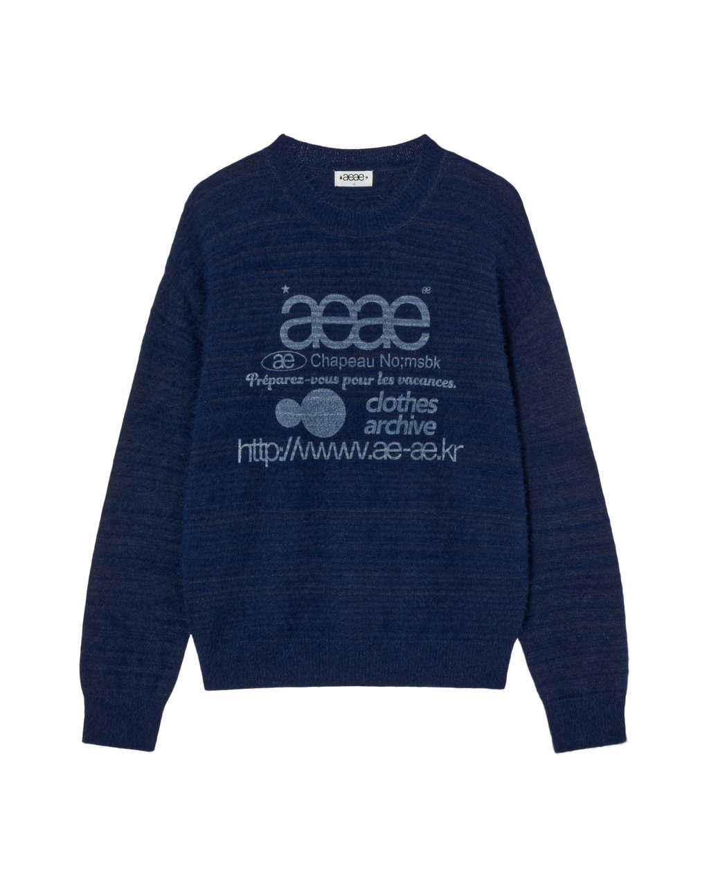 WEB LOGO KNIT PULLOVER BLUE