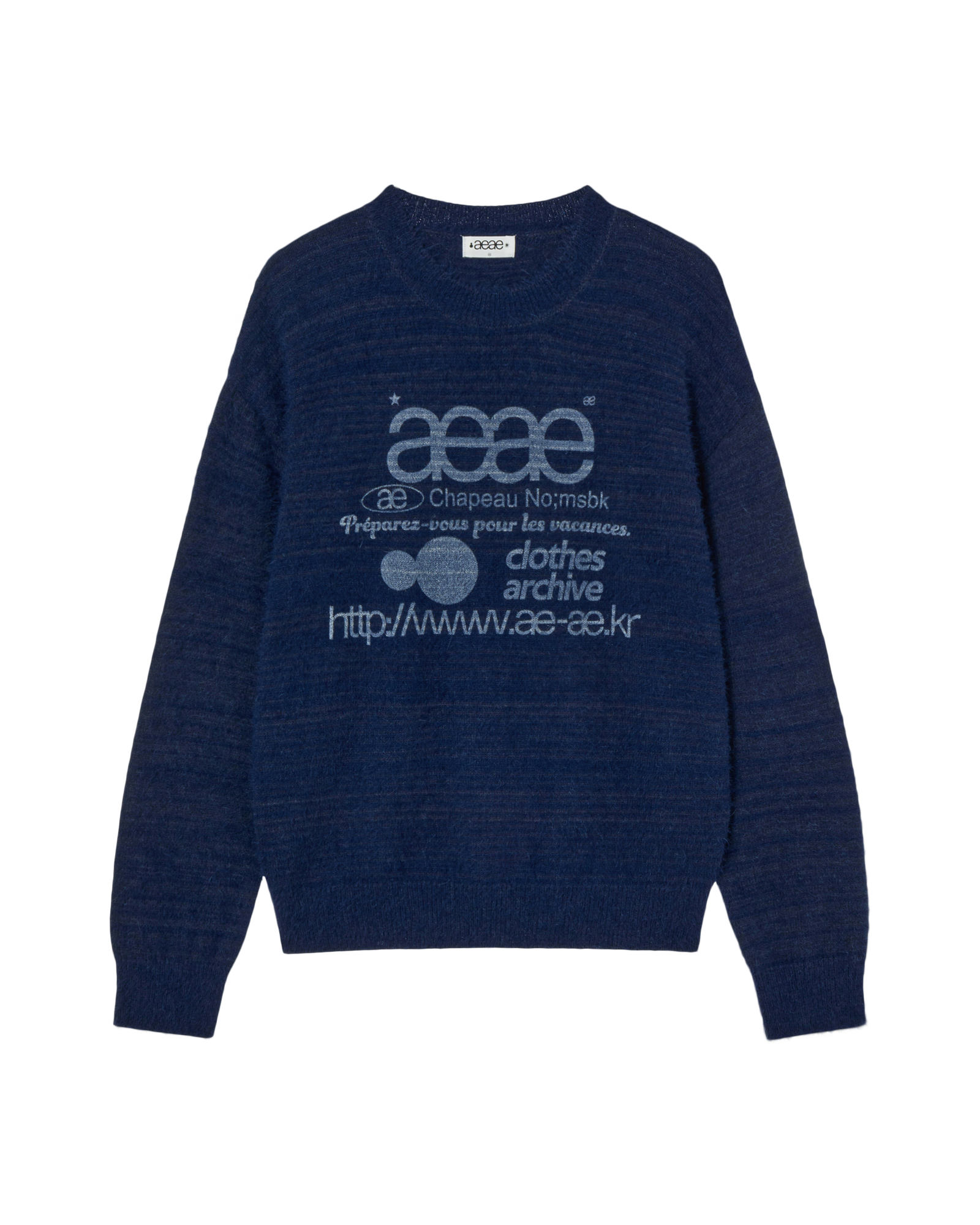WEB LOGO KNIT PULLOVER BLUE