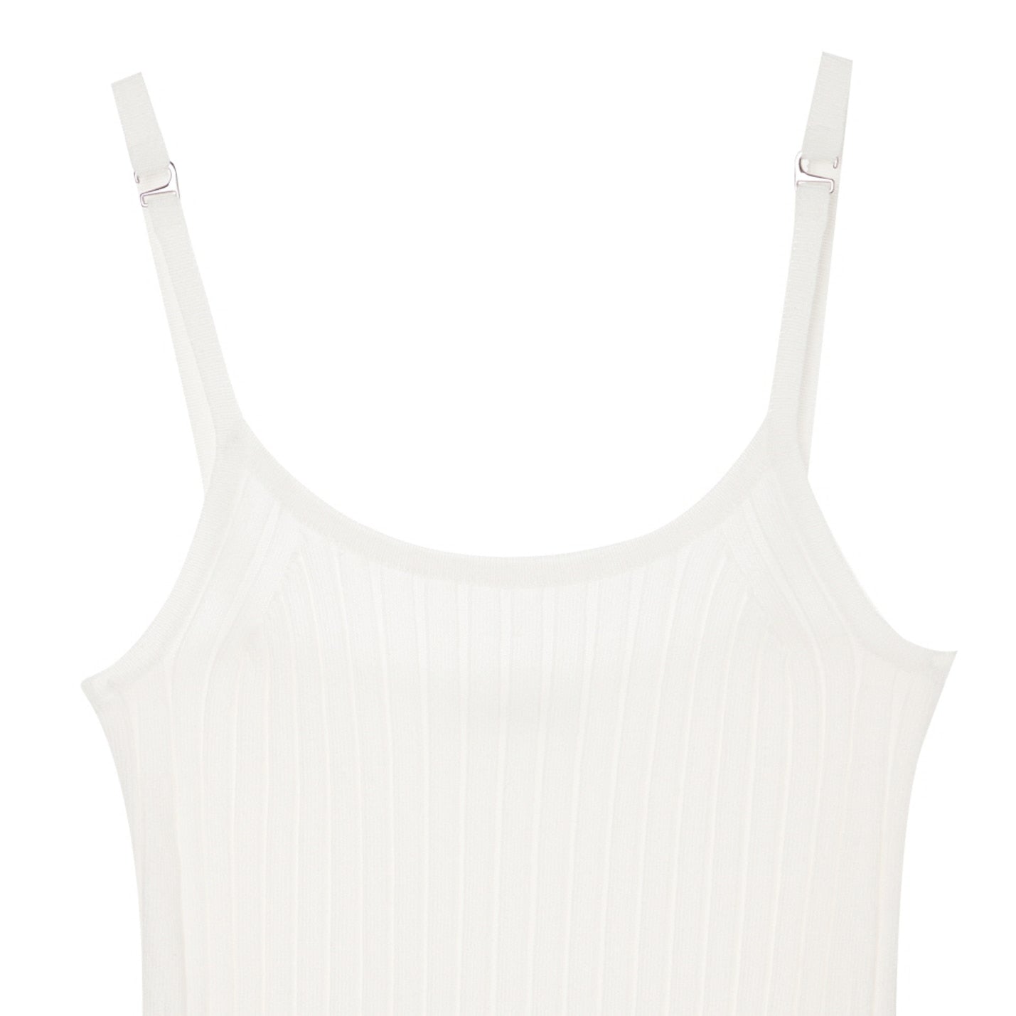 SUSPENDERS RIBBED KNIT DRESS IVORY / 2 COLOR