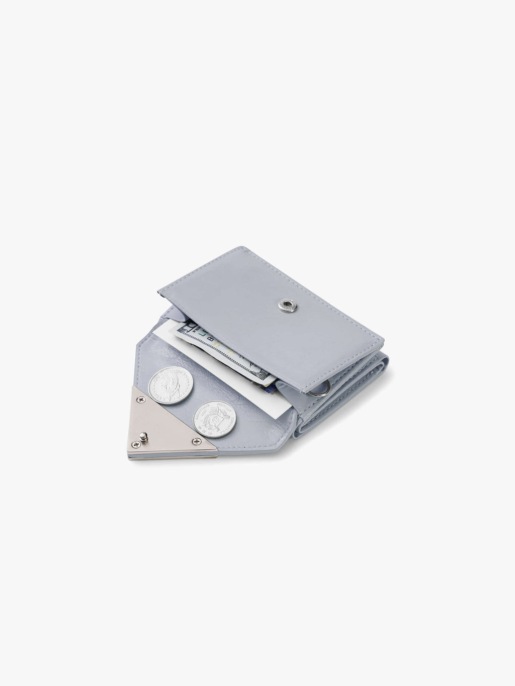 CRINKLE TRIANGLE TRIPLE WALLET - MISTY LAVENDER