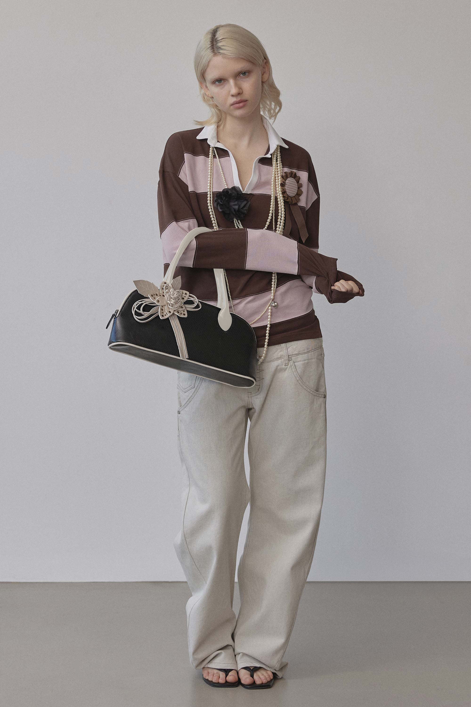 Rugby Striped Polo Jersey Pink/Brown