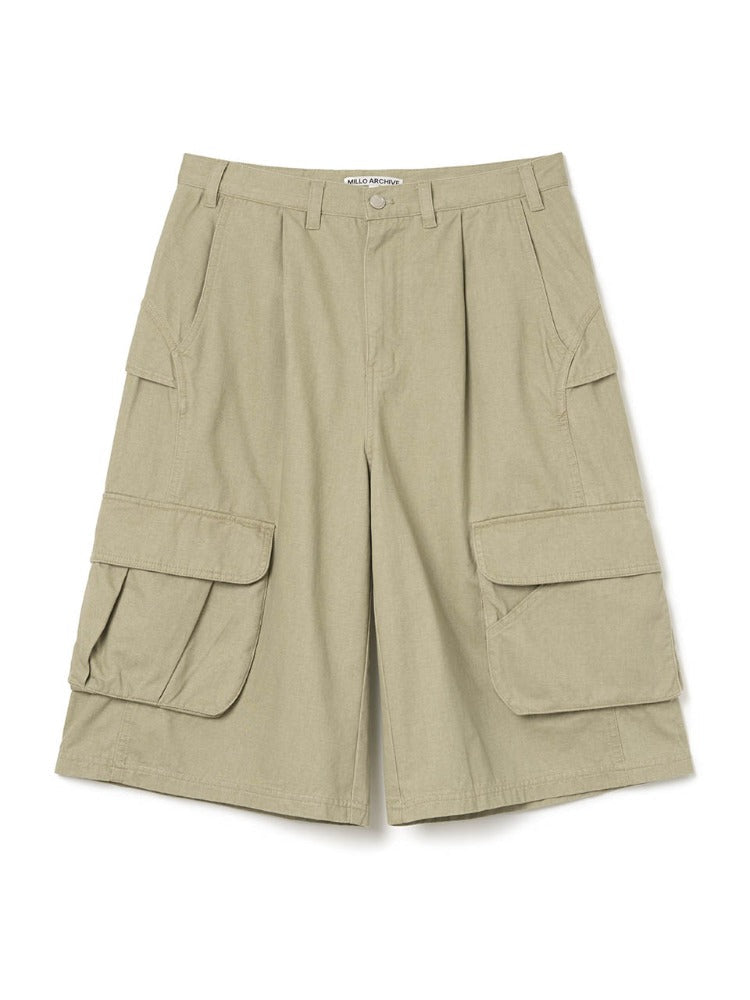 Wide Cargo Pants Beige